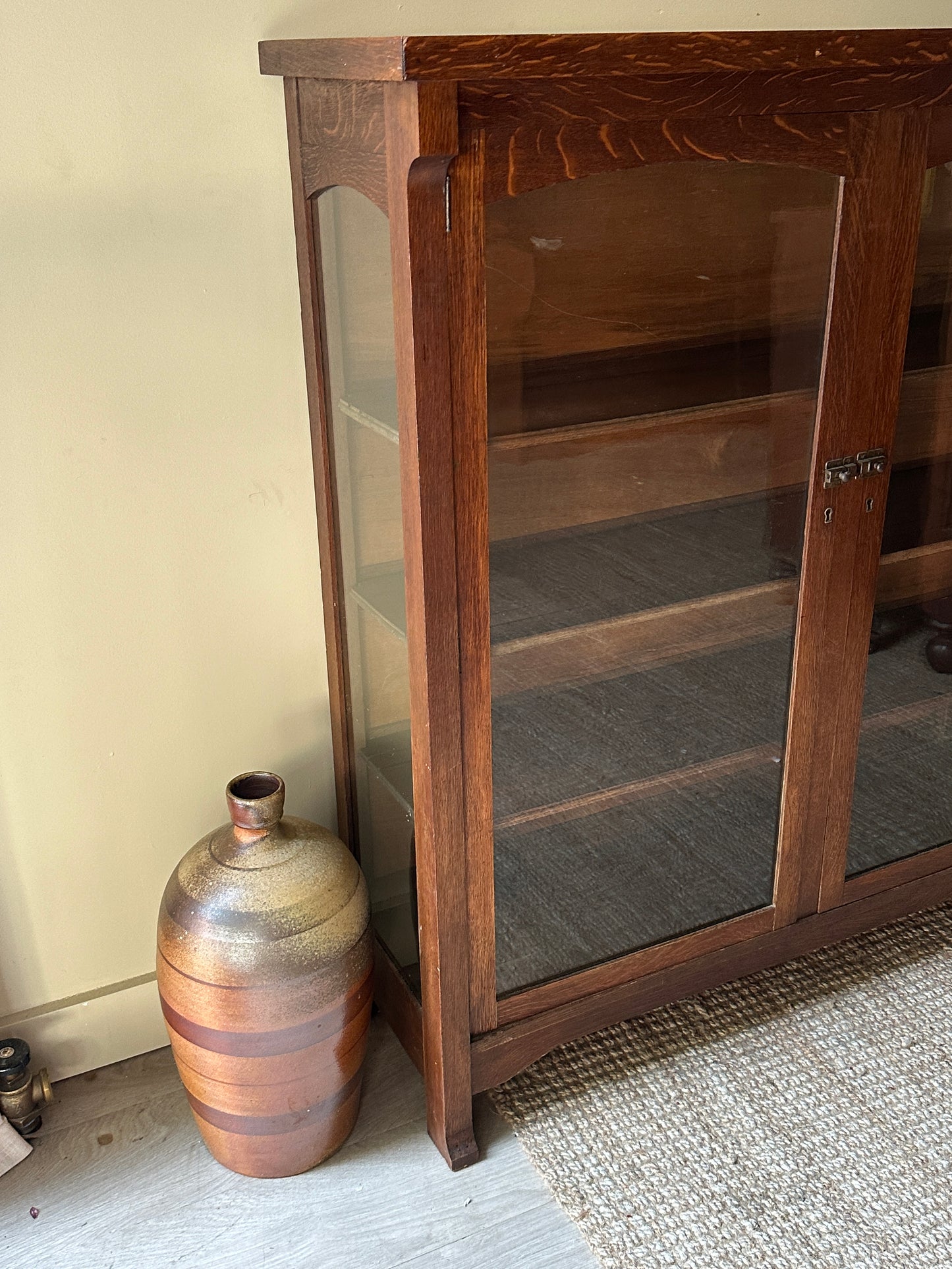 Mission oak display case