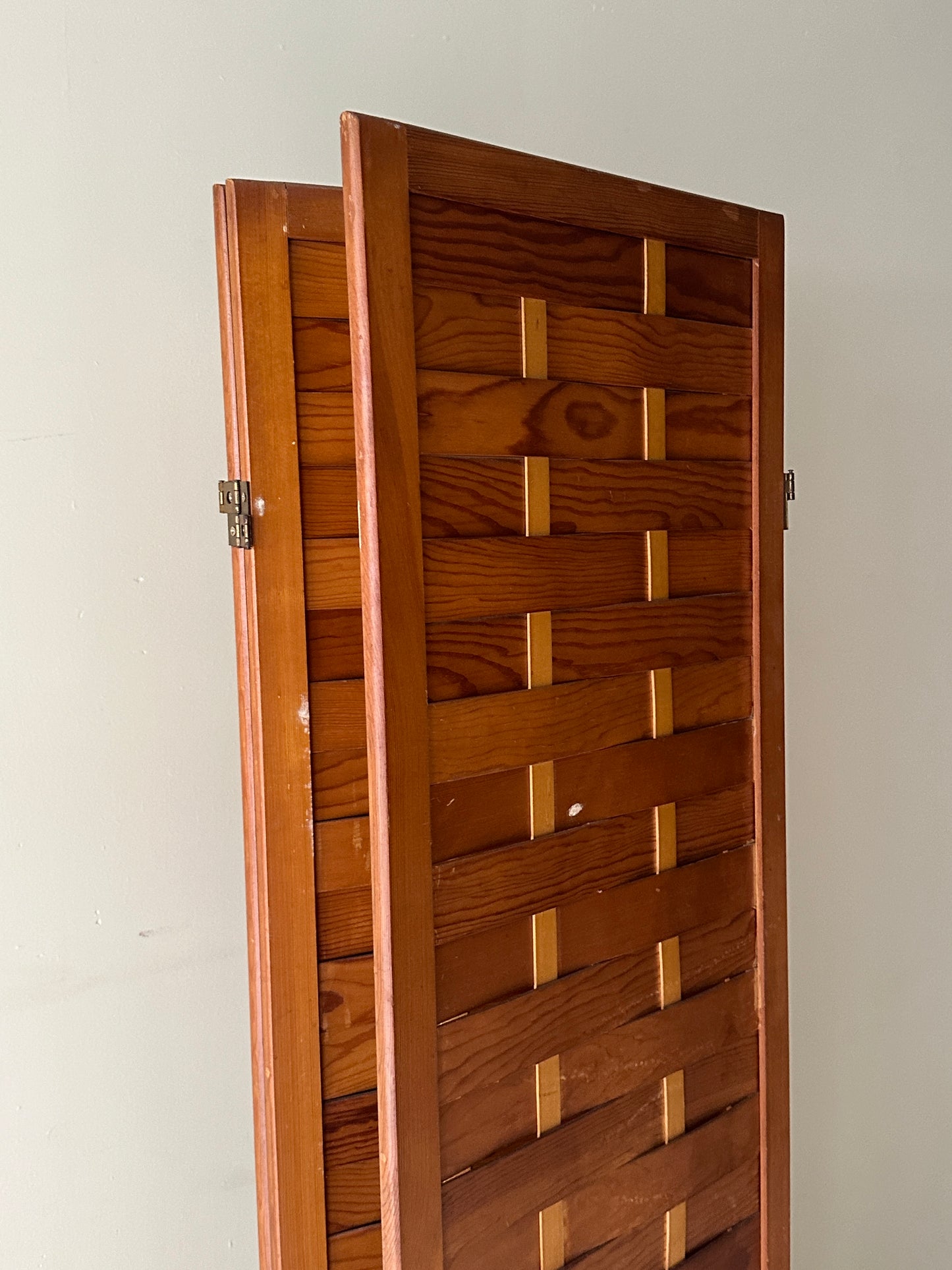 Woven Pine Room Divider