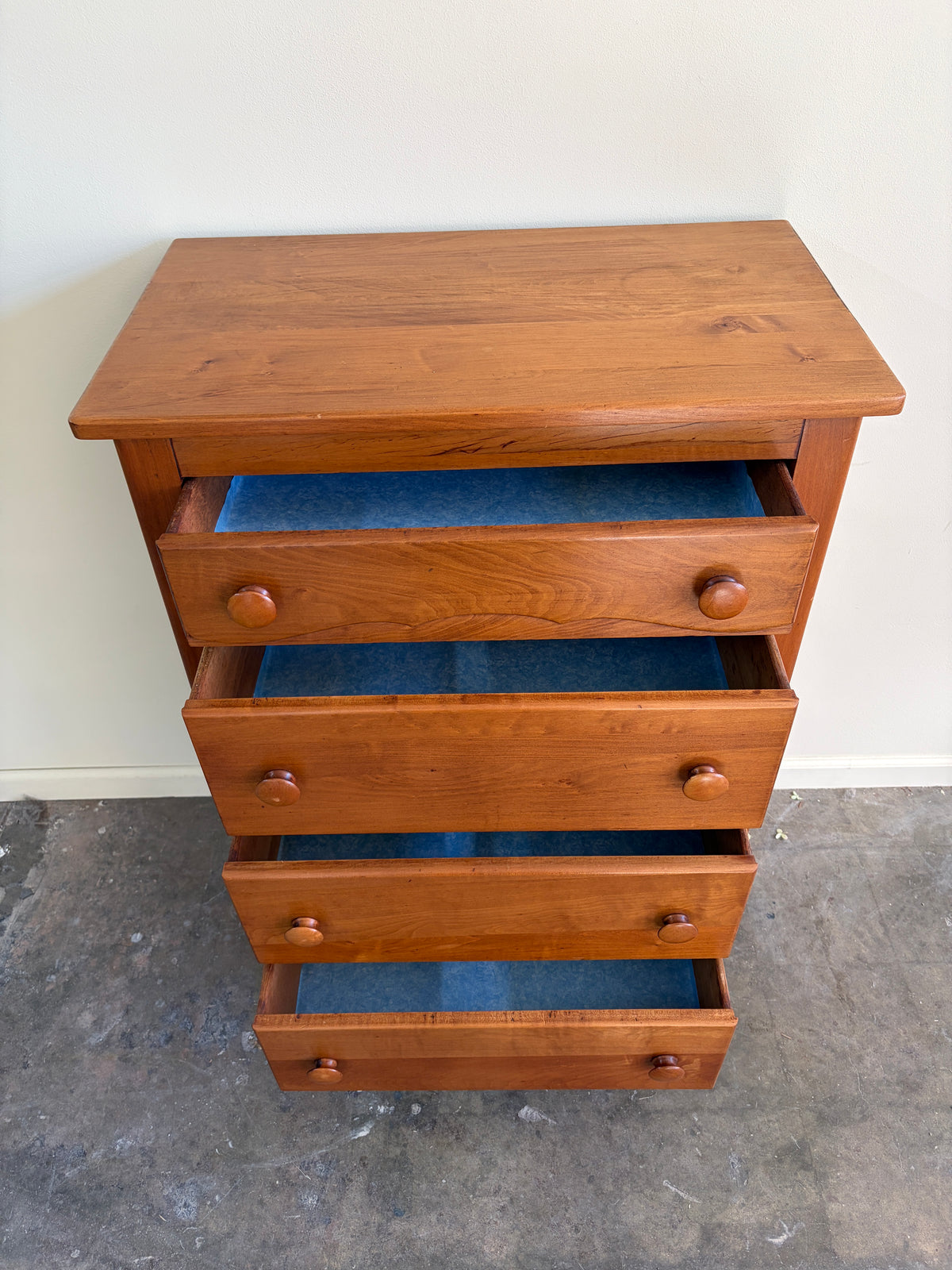 Maple four drawer dresser