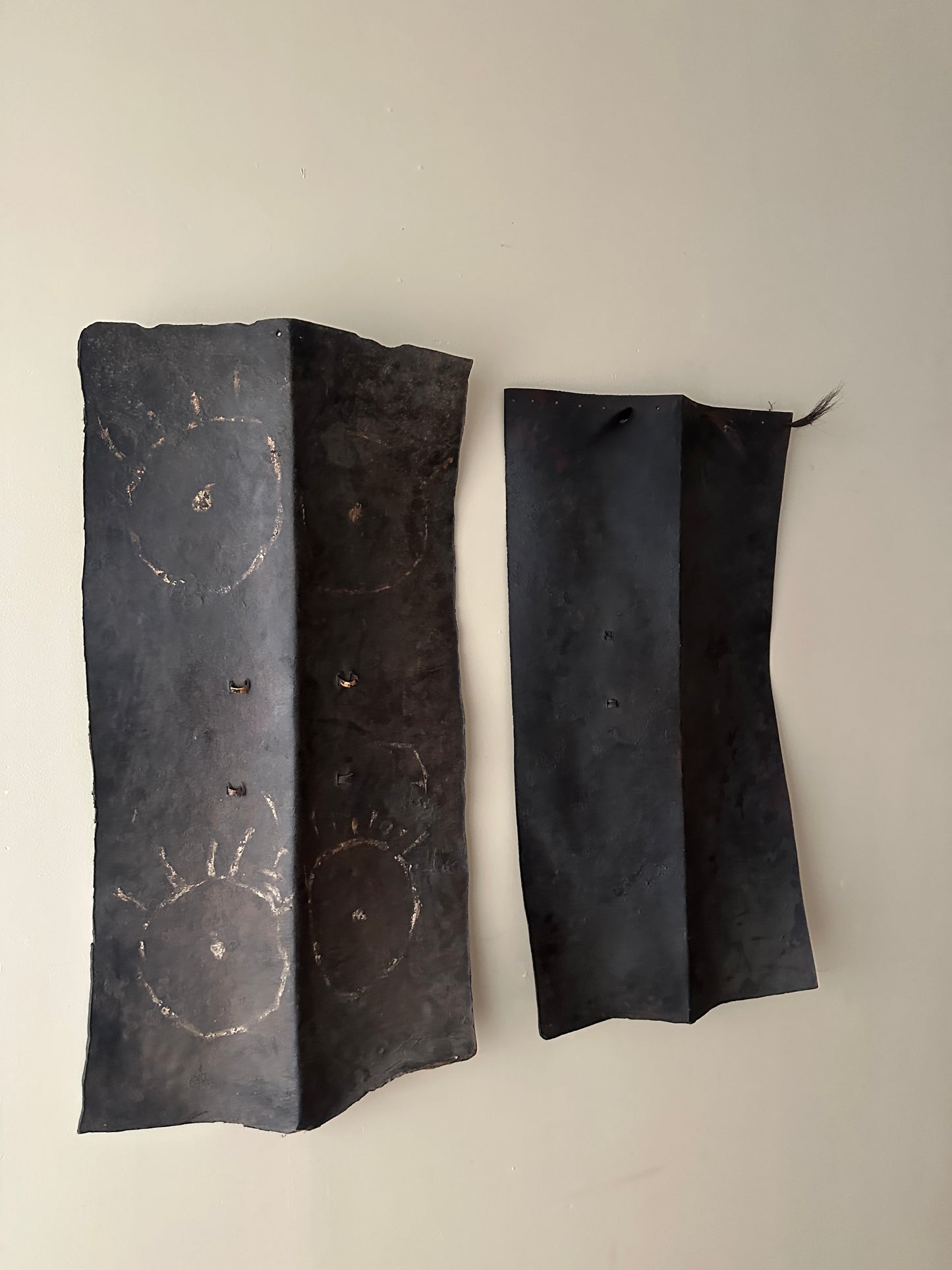 Naga tribal buffalo leather shield. (Right)