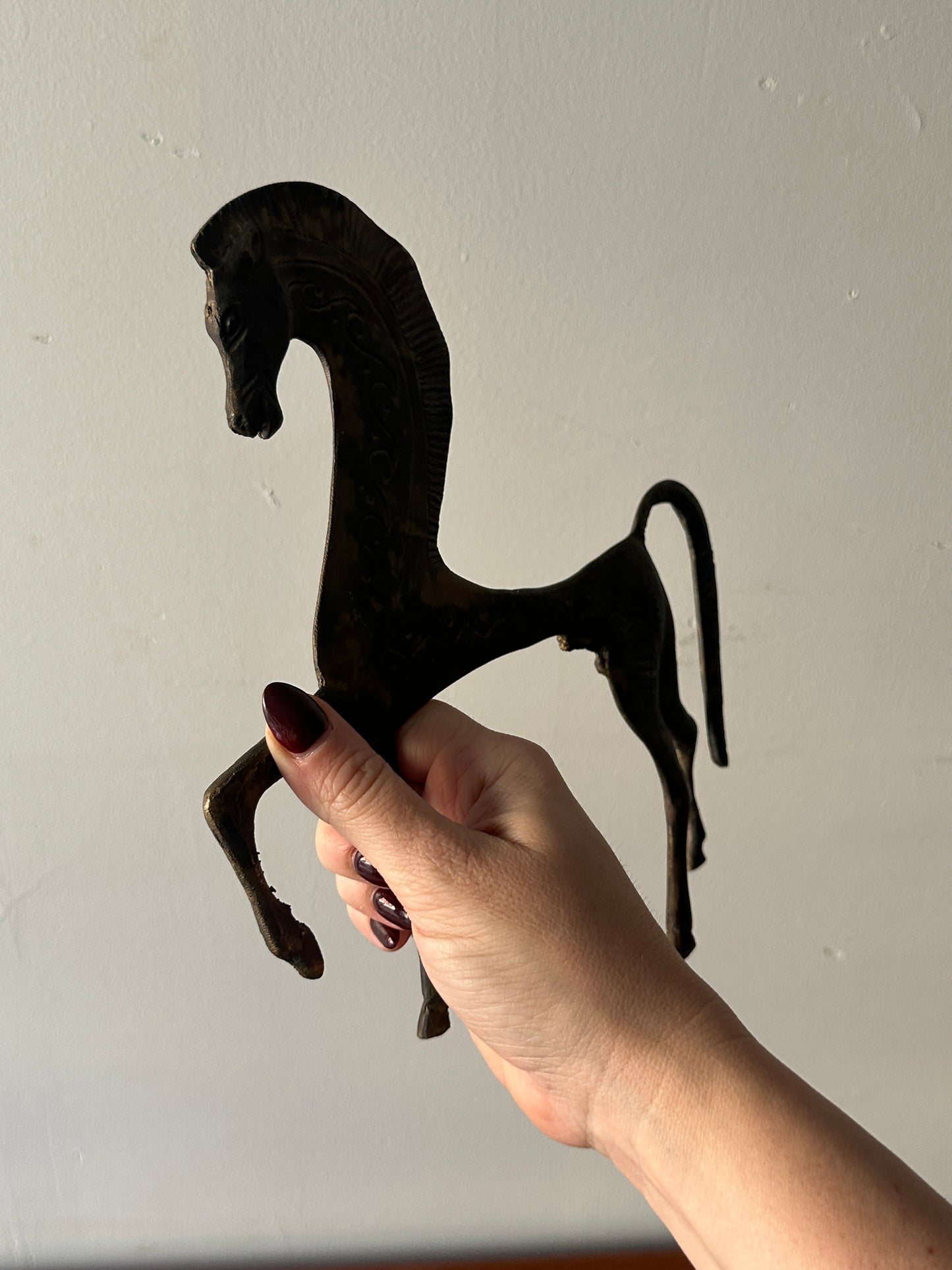 Brutalist horse sculpture