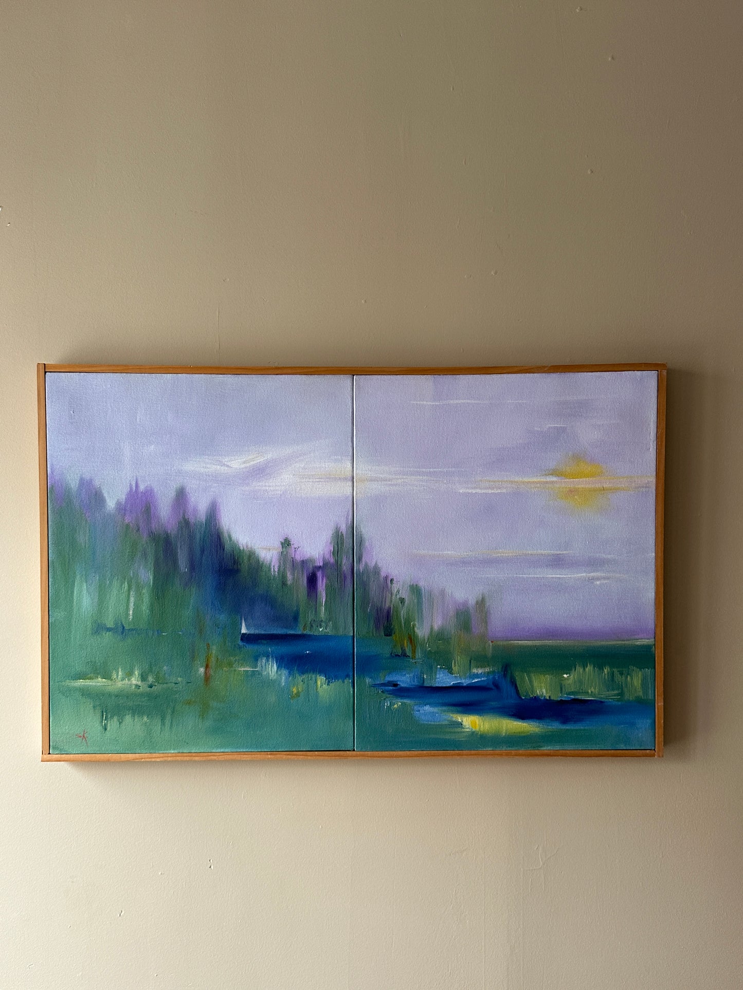 Marsh landscape diptych by S. Klein