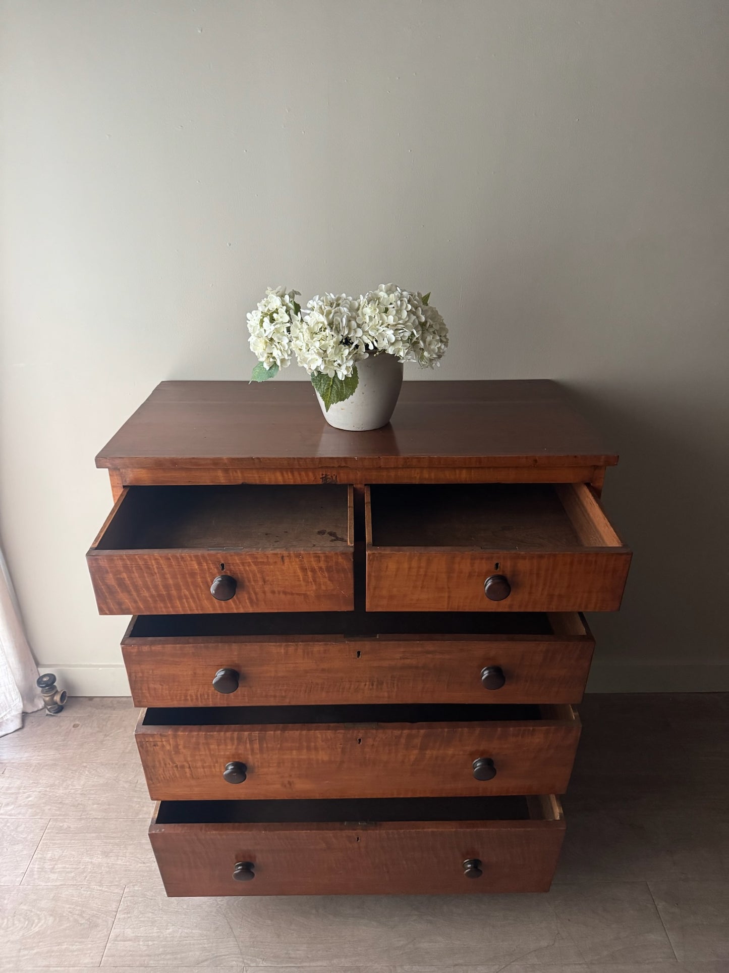 Pennsylvania Sheraton tiger maple dresser