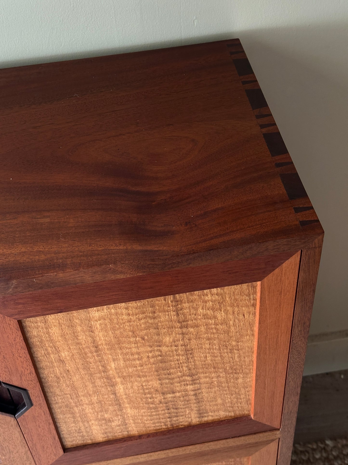 Walnut sliding door cabinet