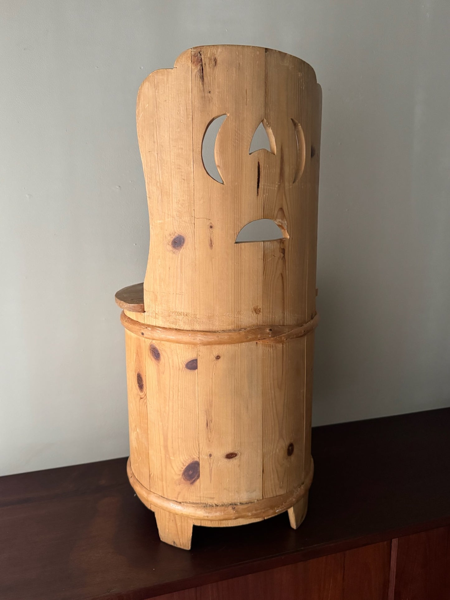 Scandinavian pine log chair