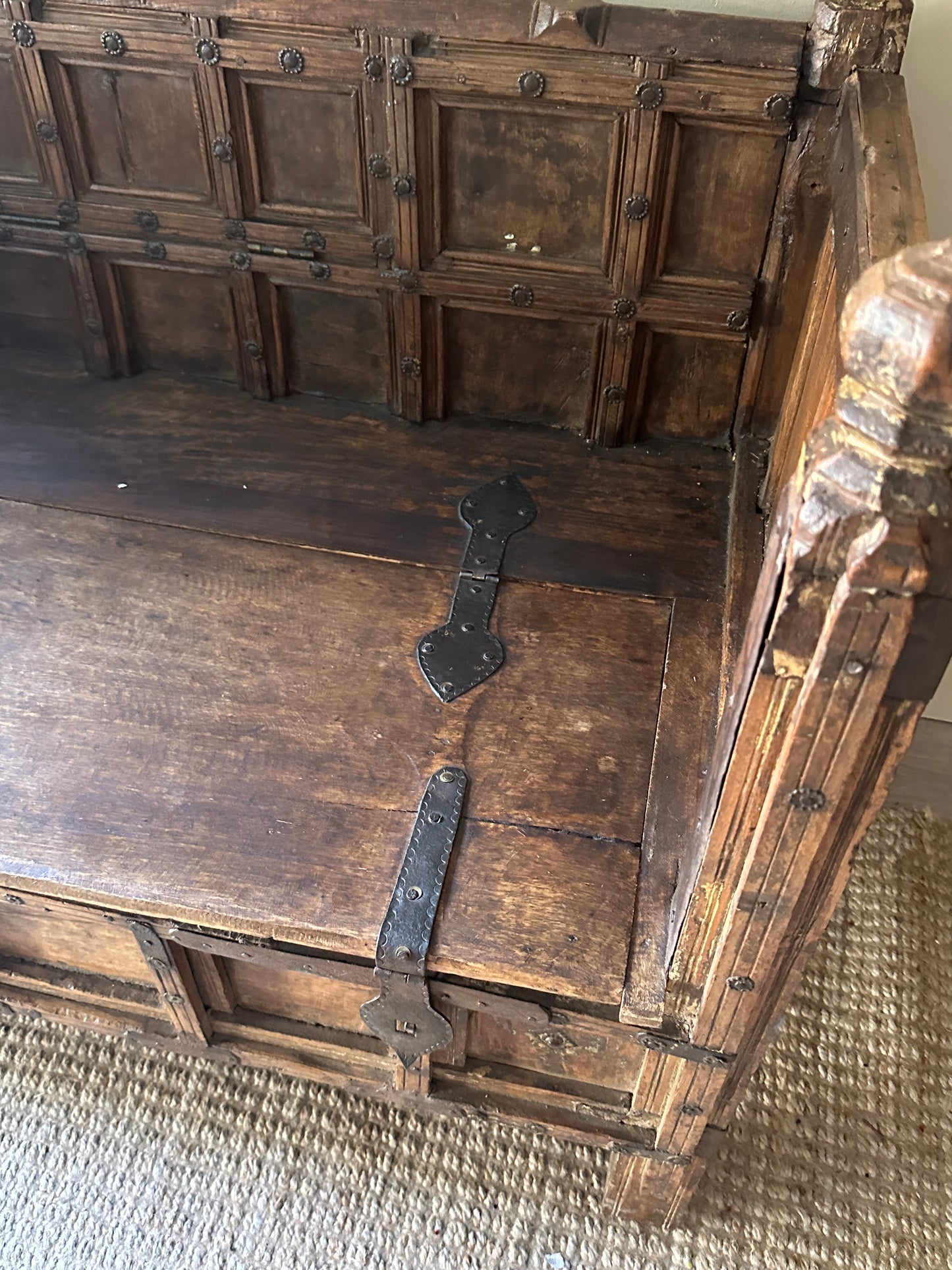 Carved bench
