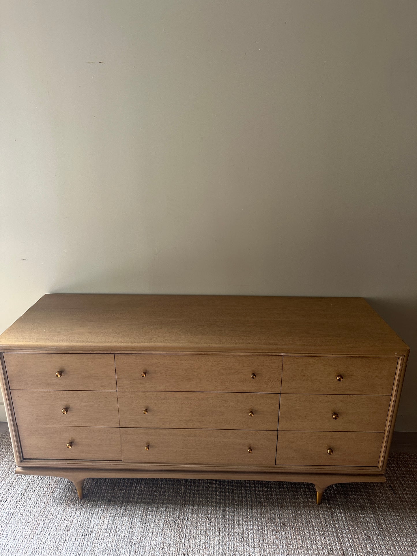 Blonde oak credenza