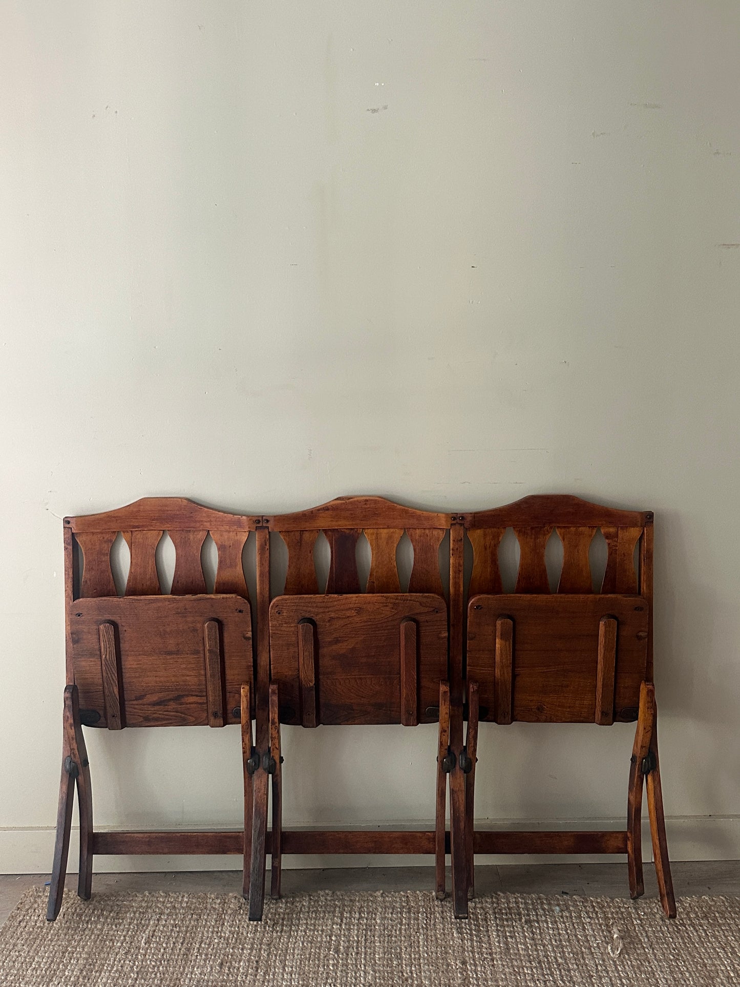Pine three seater folding bench