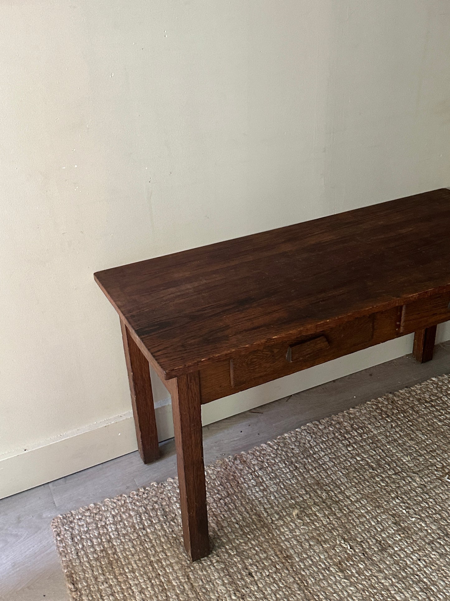 Oak console table