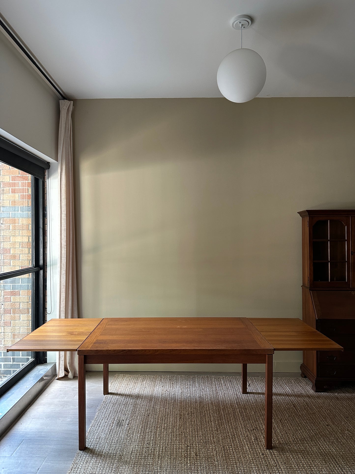 Teak extension dining table