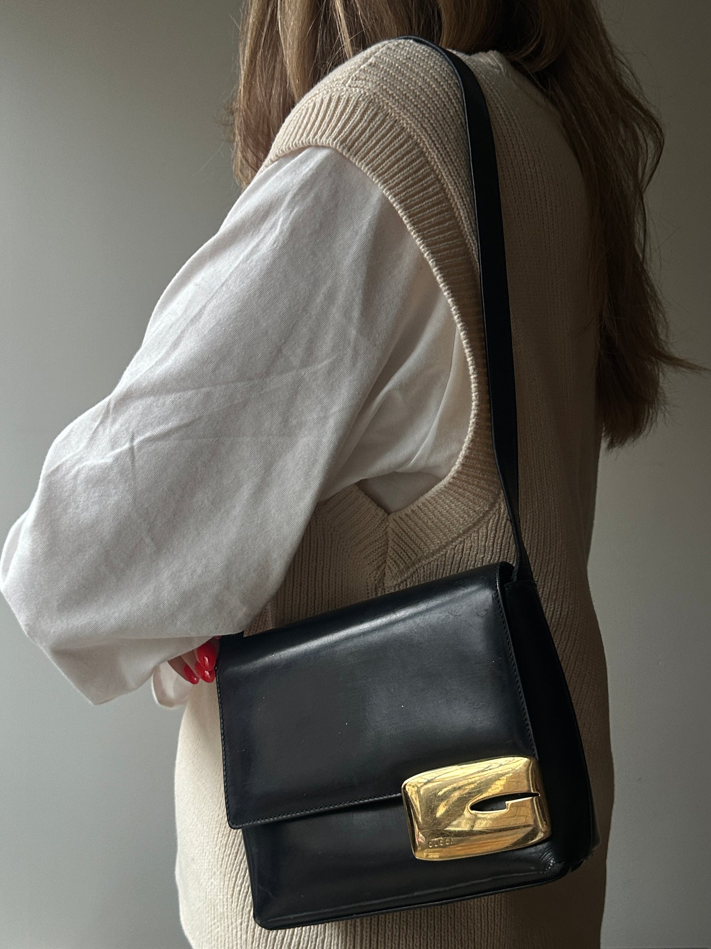 Gucci “G” hardware shoulder bag