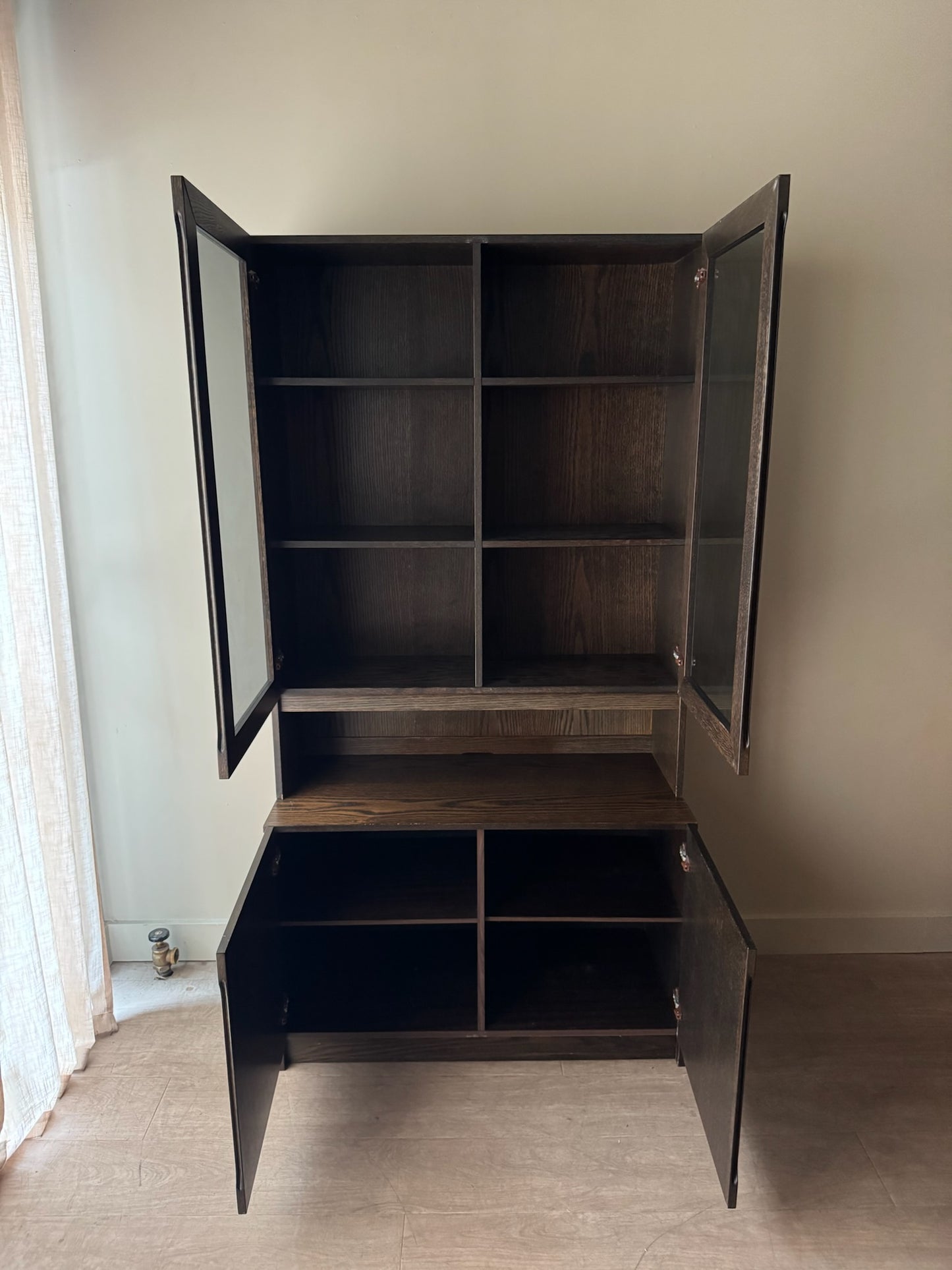 Danish oak display hutch