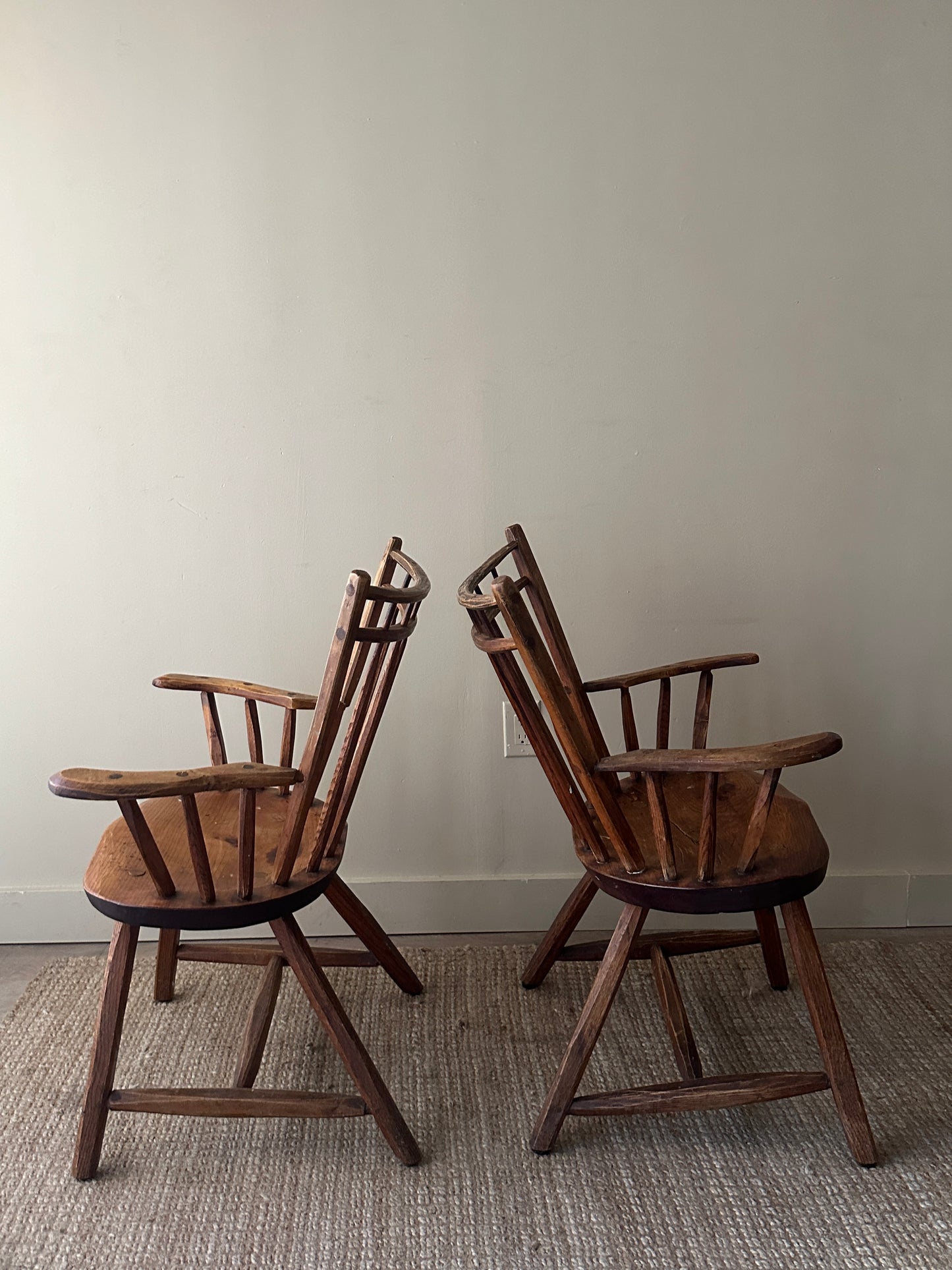 Pine armchairs. Sold individually.