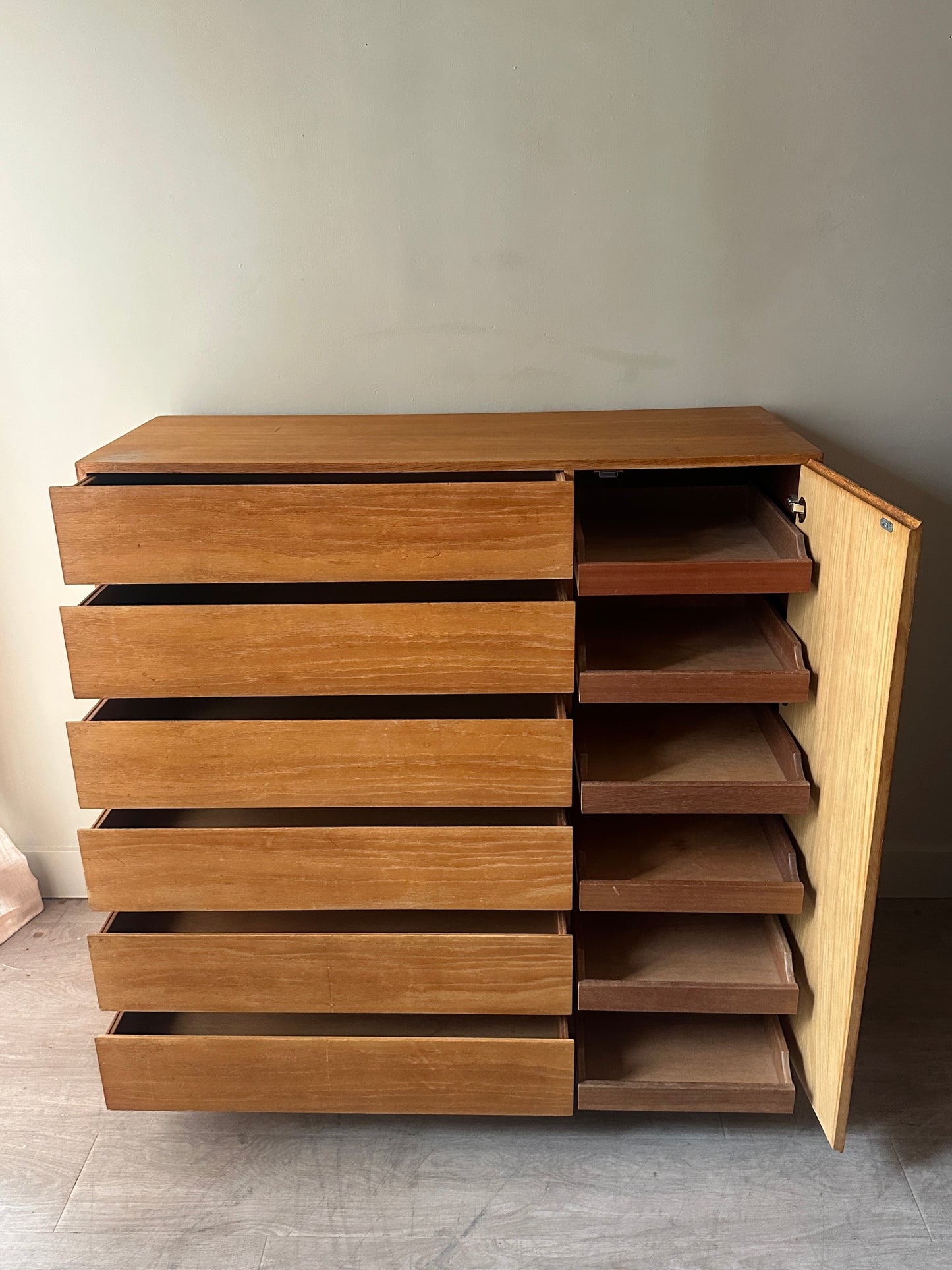 Danish light teak side by side