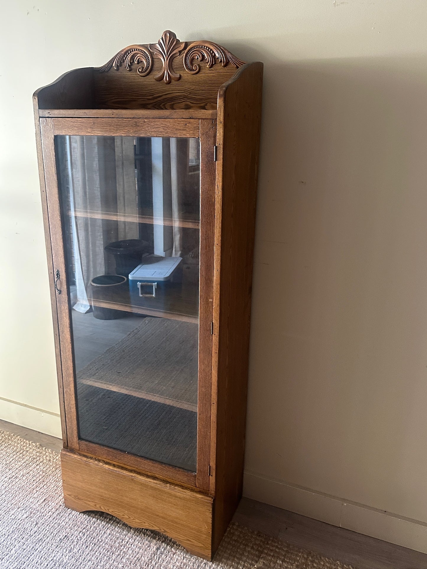 Oak glass display case