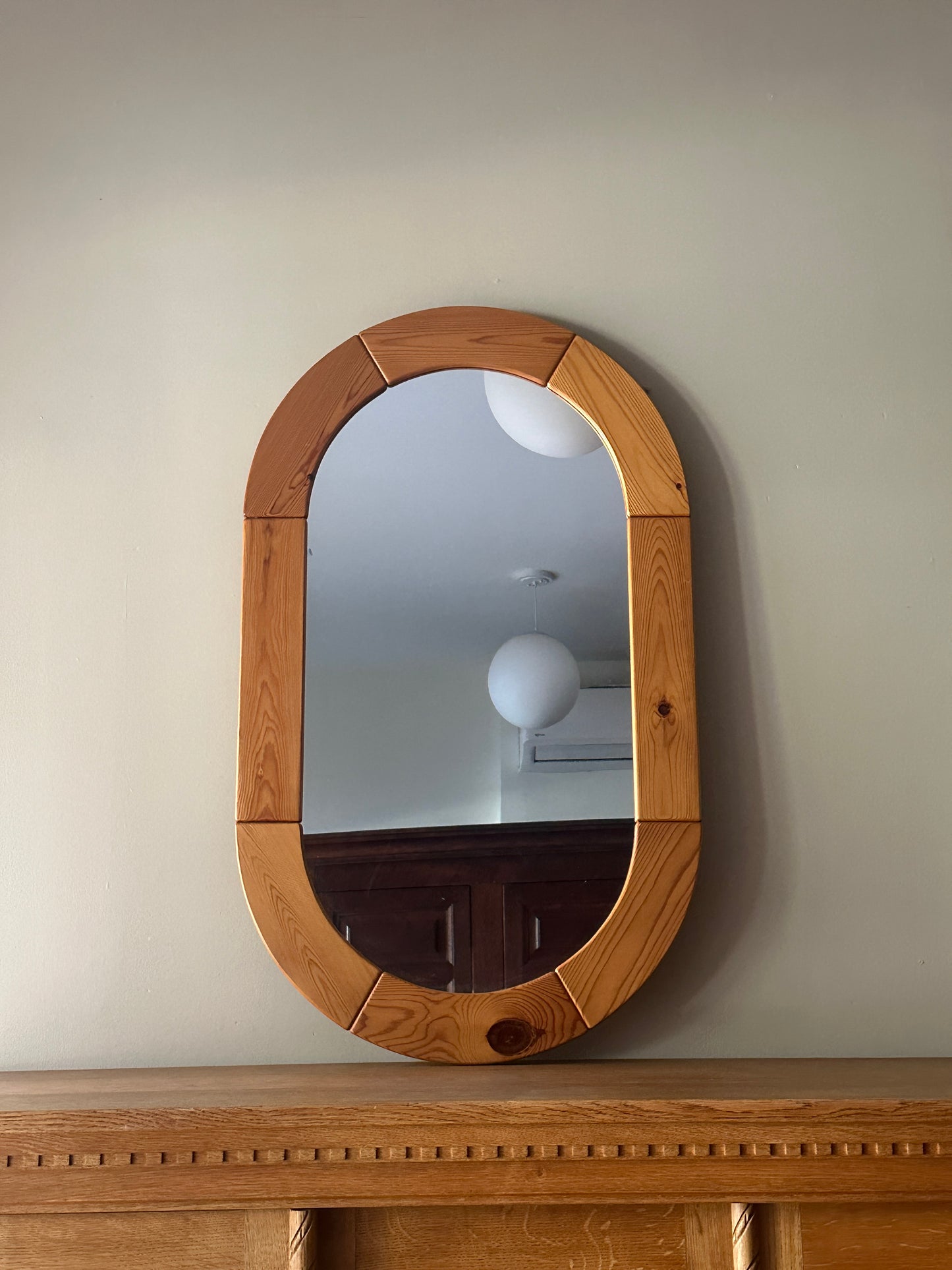 Swedish pine wall mirror