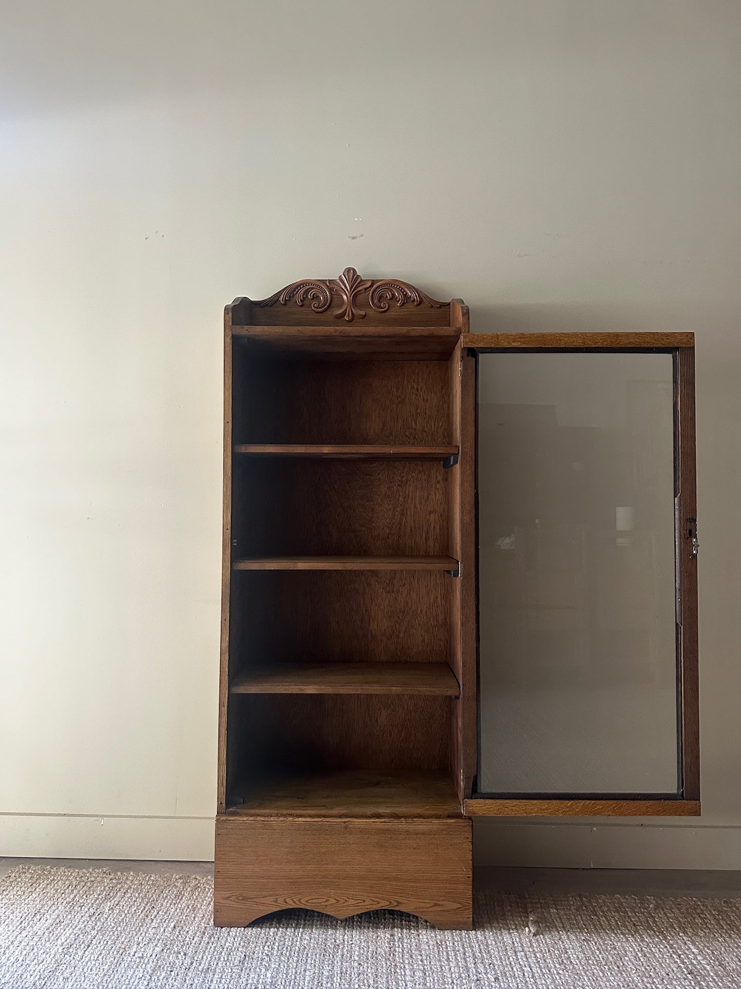Oak glass display case