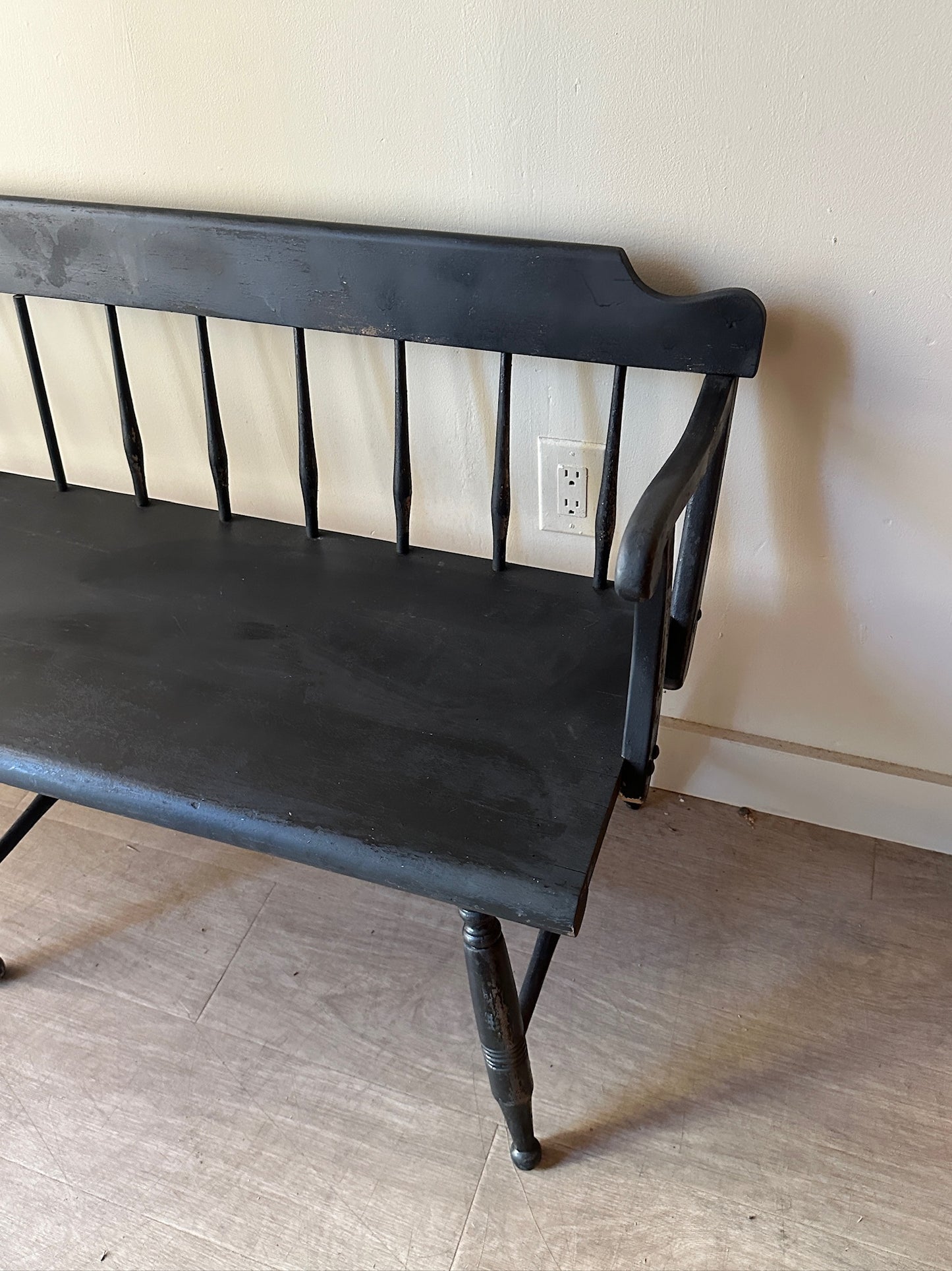 Black painted bench