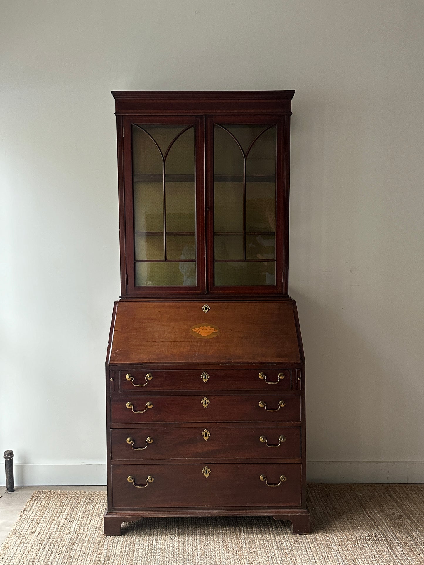 Two piece secretary desk