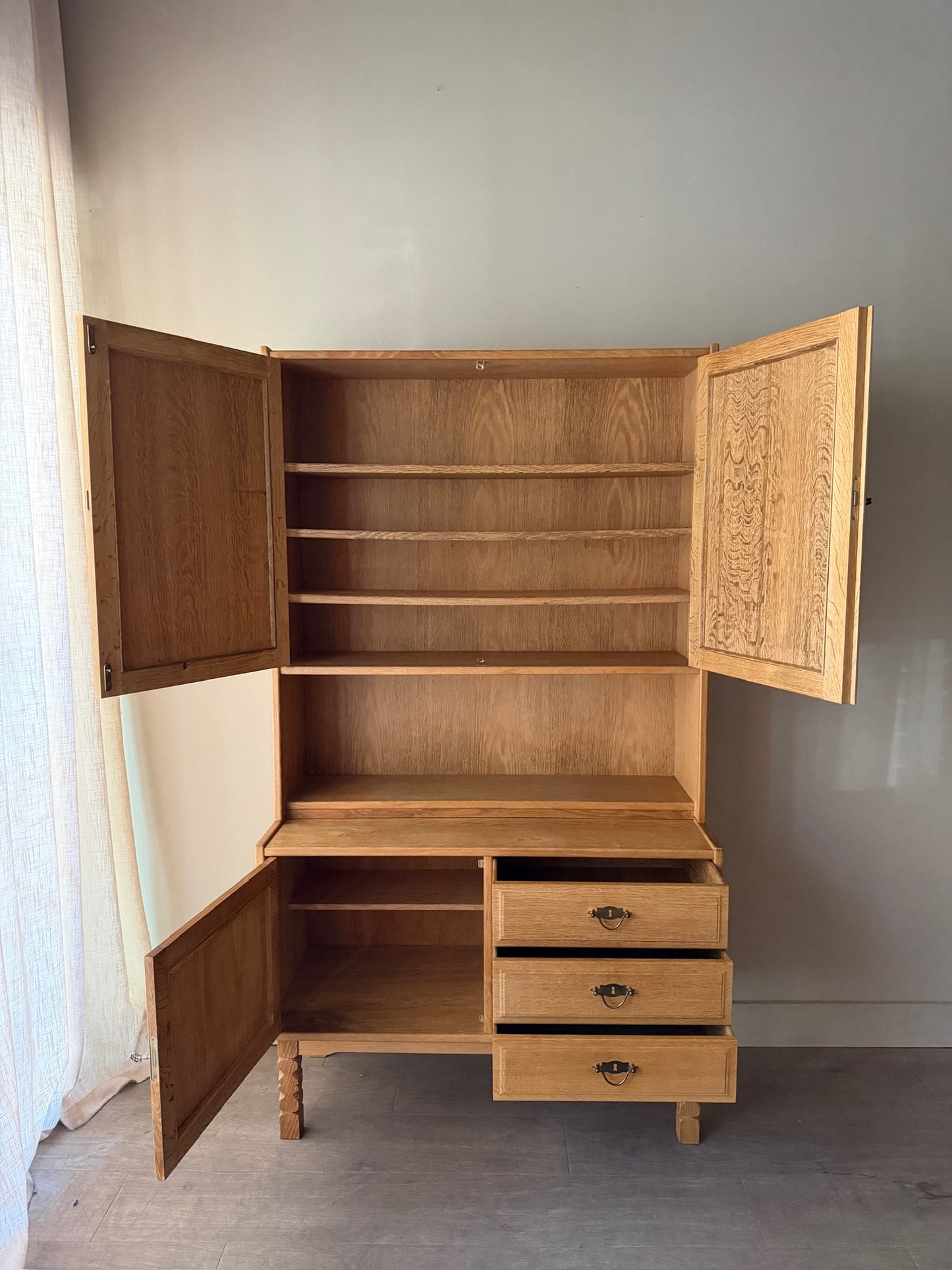 Danish oak hutch with drawers