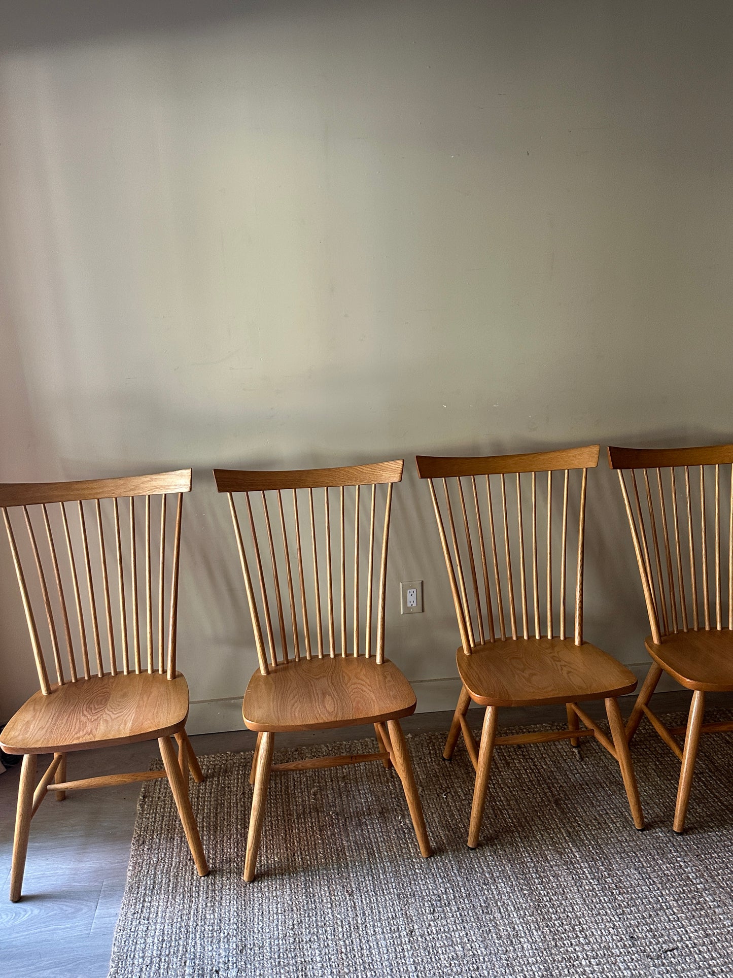 RH Lemieur Windsor oak dining chairs. Sold in pairs.