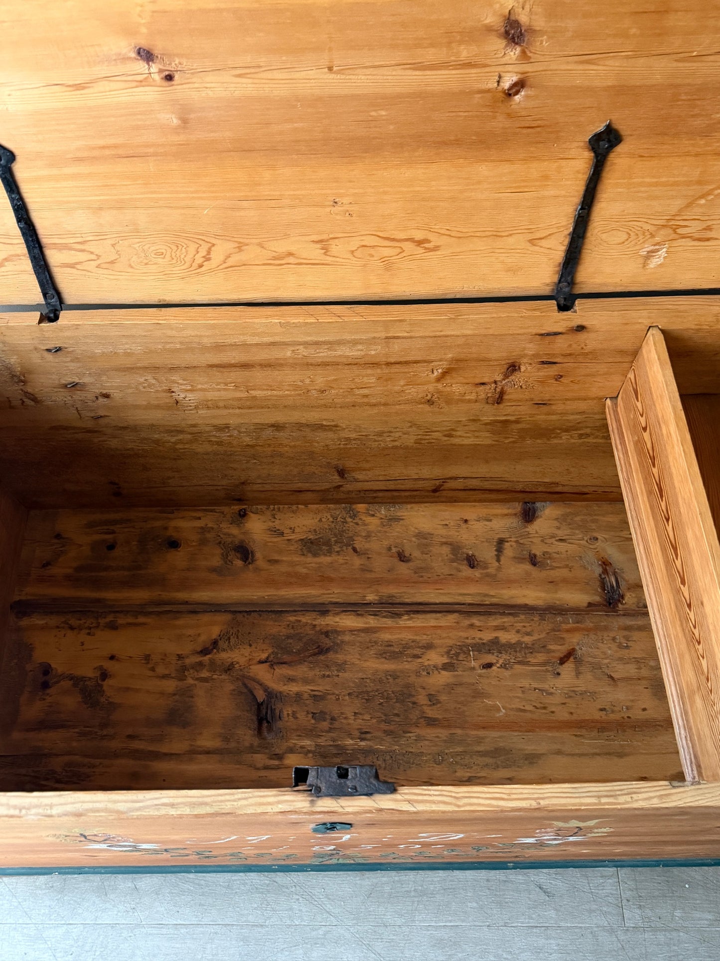 Painted pine chest