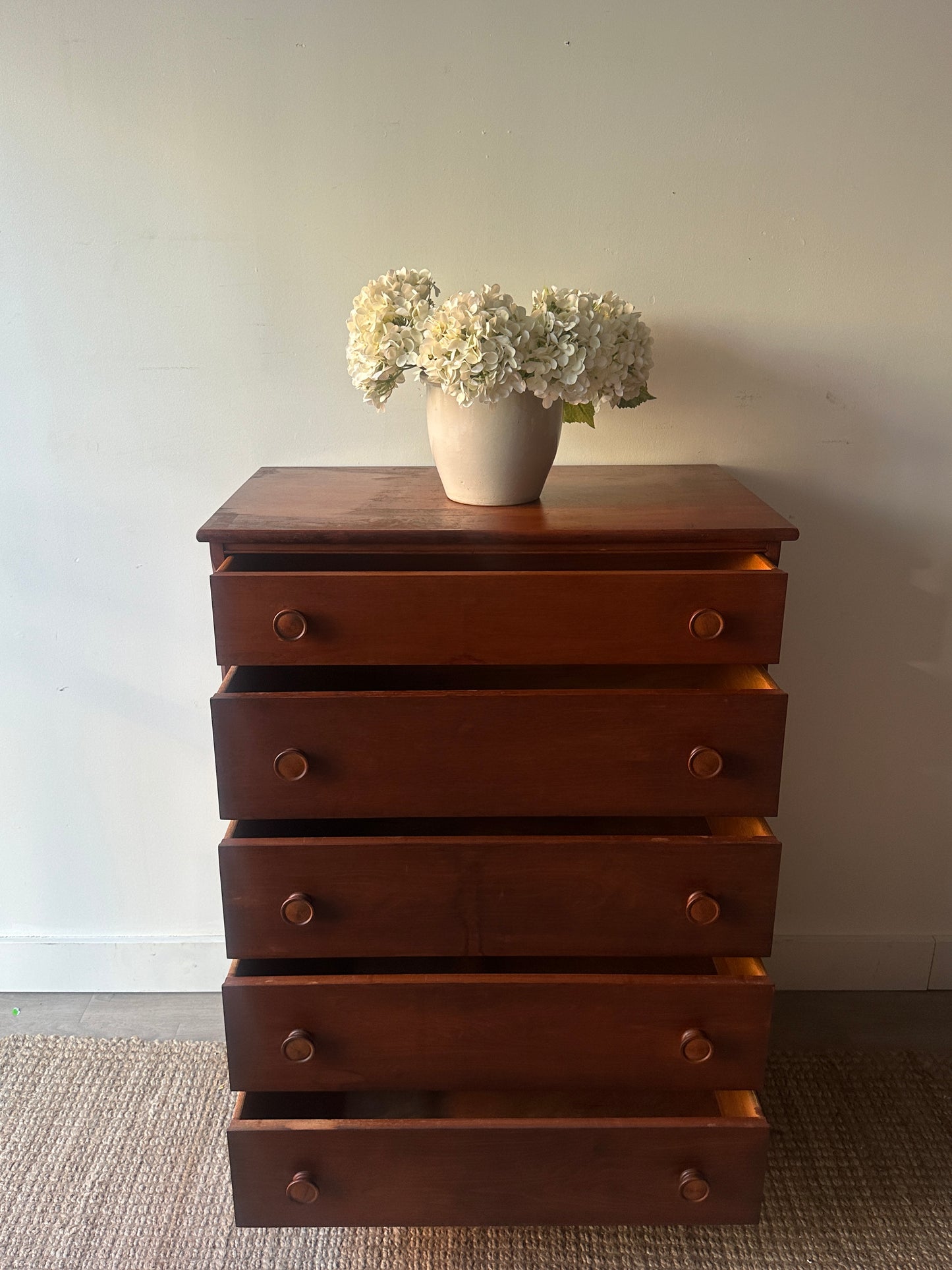 Maple ball feet tallboy