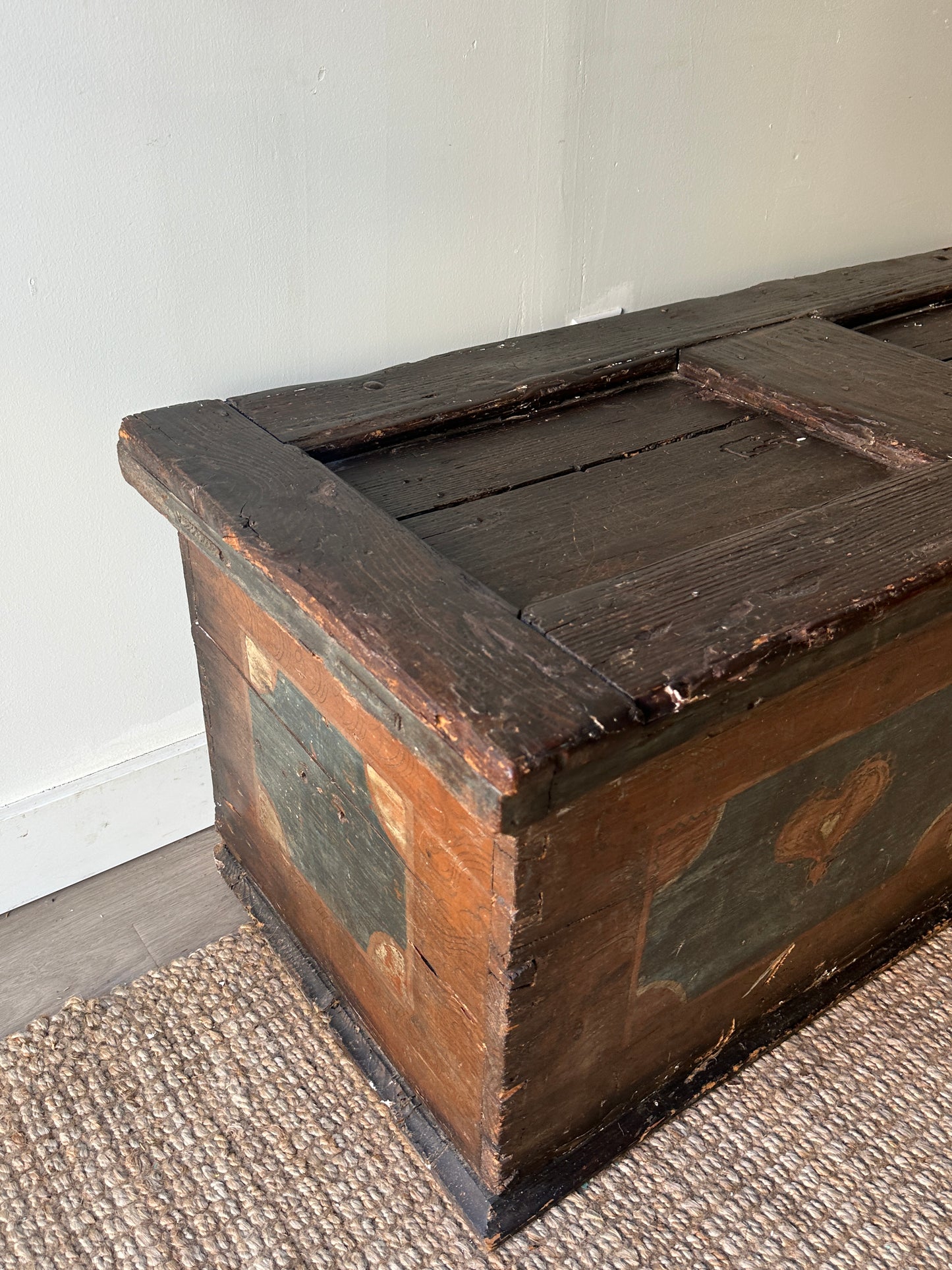 19th c. painted pine chest