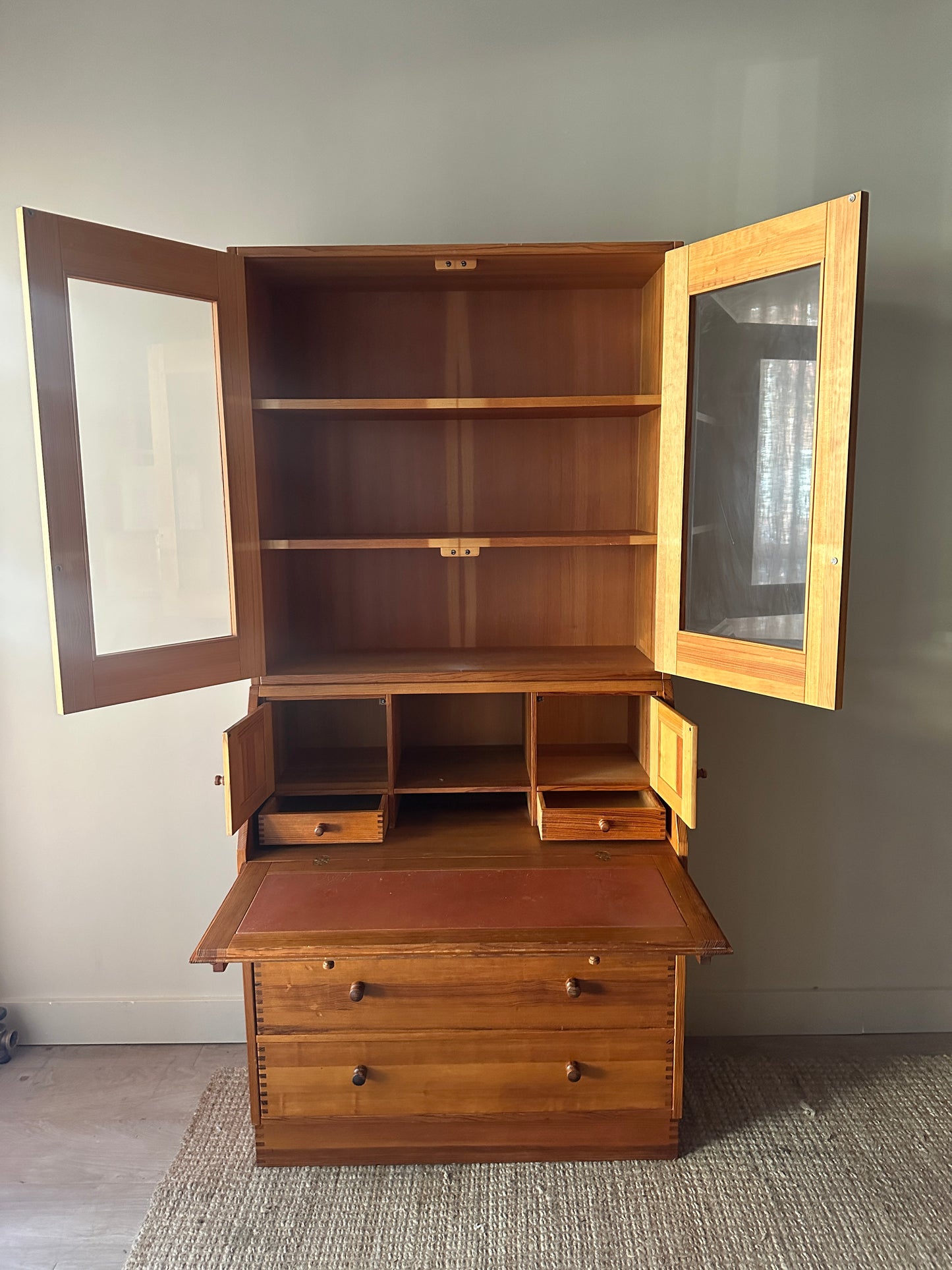 Swedish pine secretary cabinet