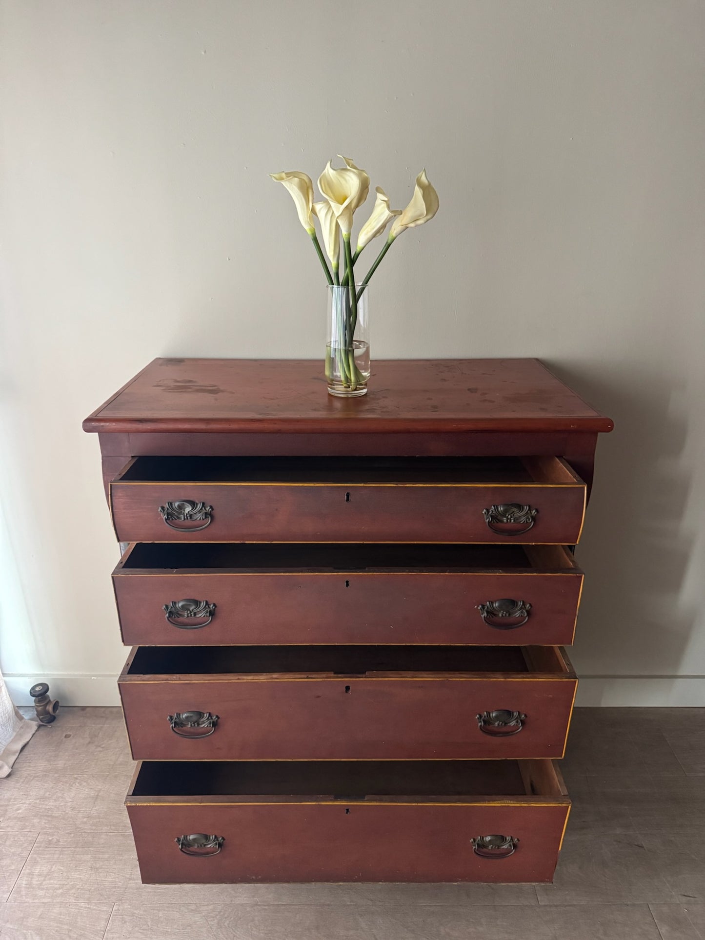 Empire painted mahogany dresser