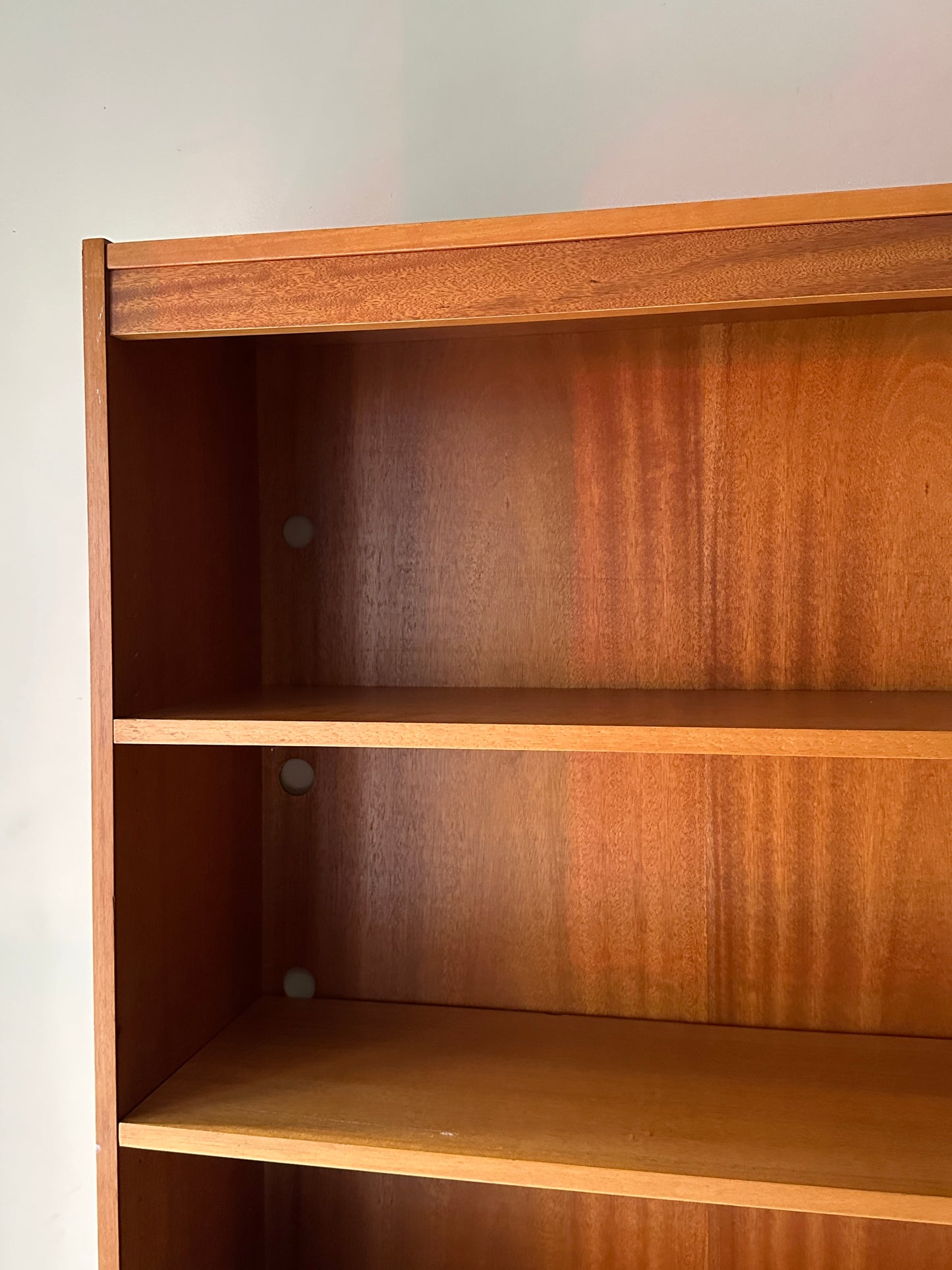 Teak bookshelf (outlet holes on left)