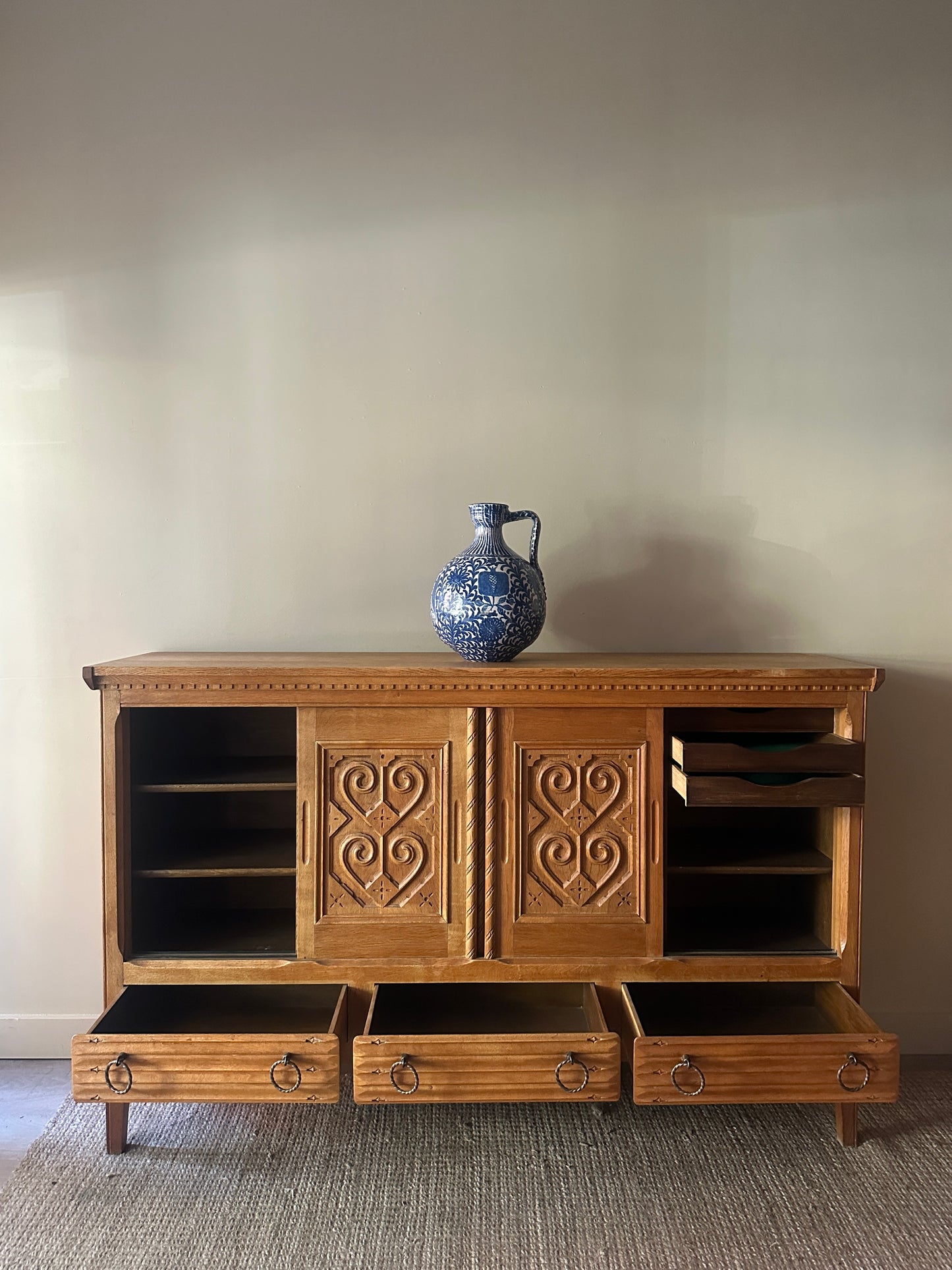 Danish oak sideboard by Henning Kjaernulf
