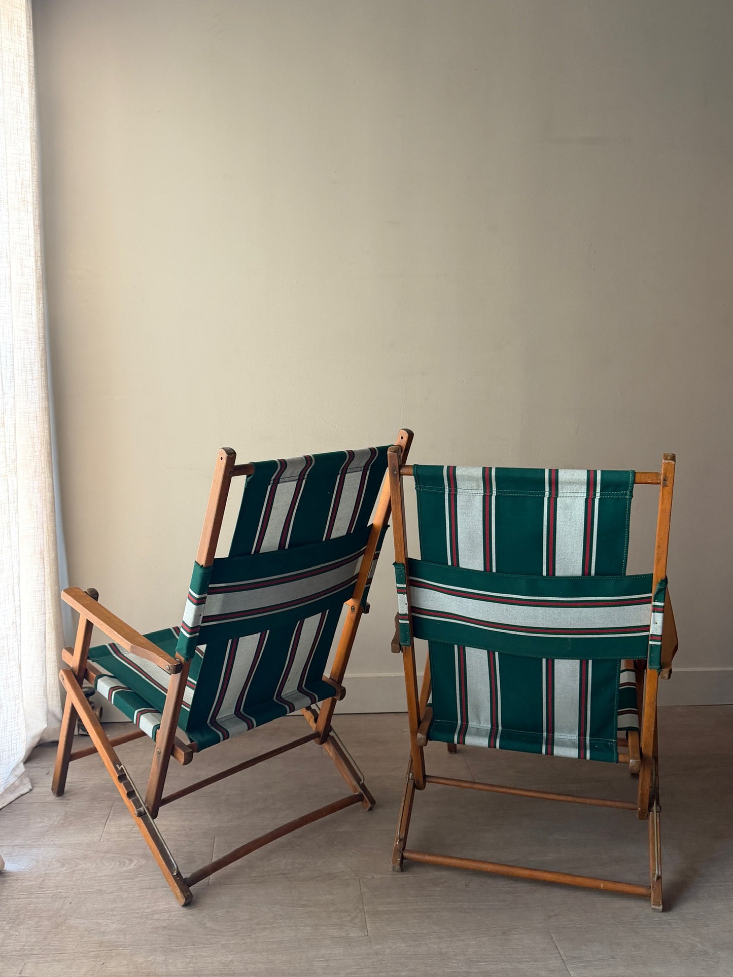Pair of folding camp chairs
