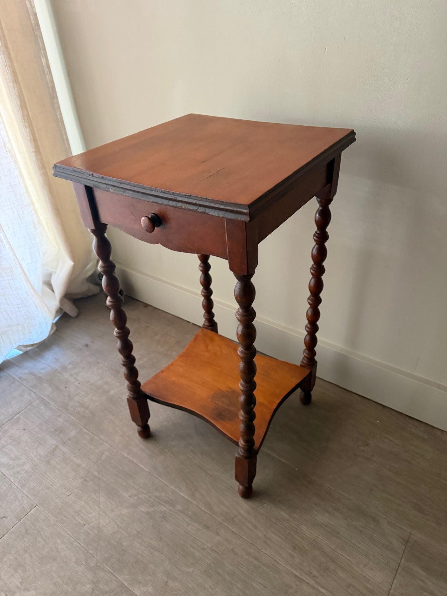 Cherry spindle leg side table