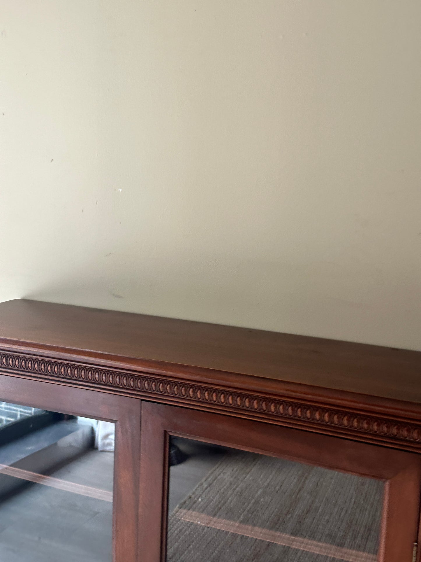 Mahogany and glass display case
