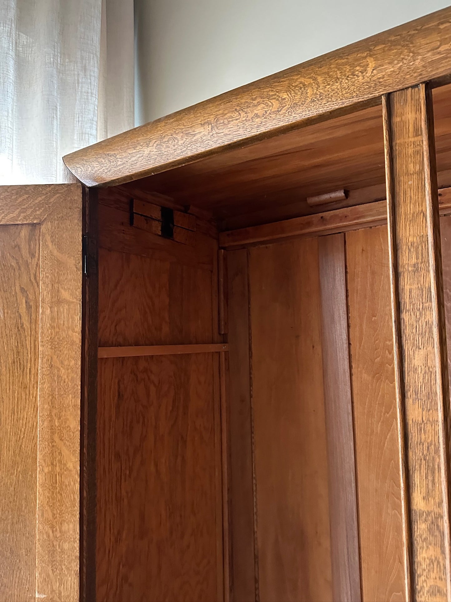 Tiger oak knockdown armoire