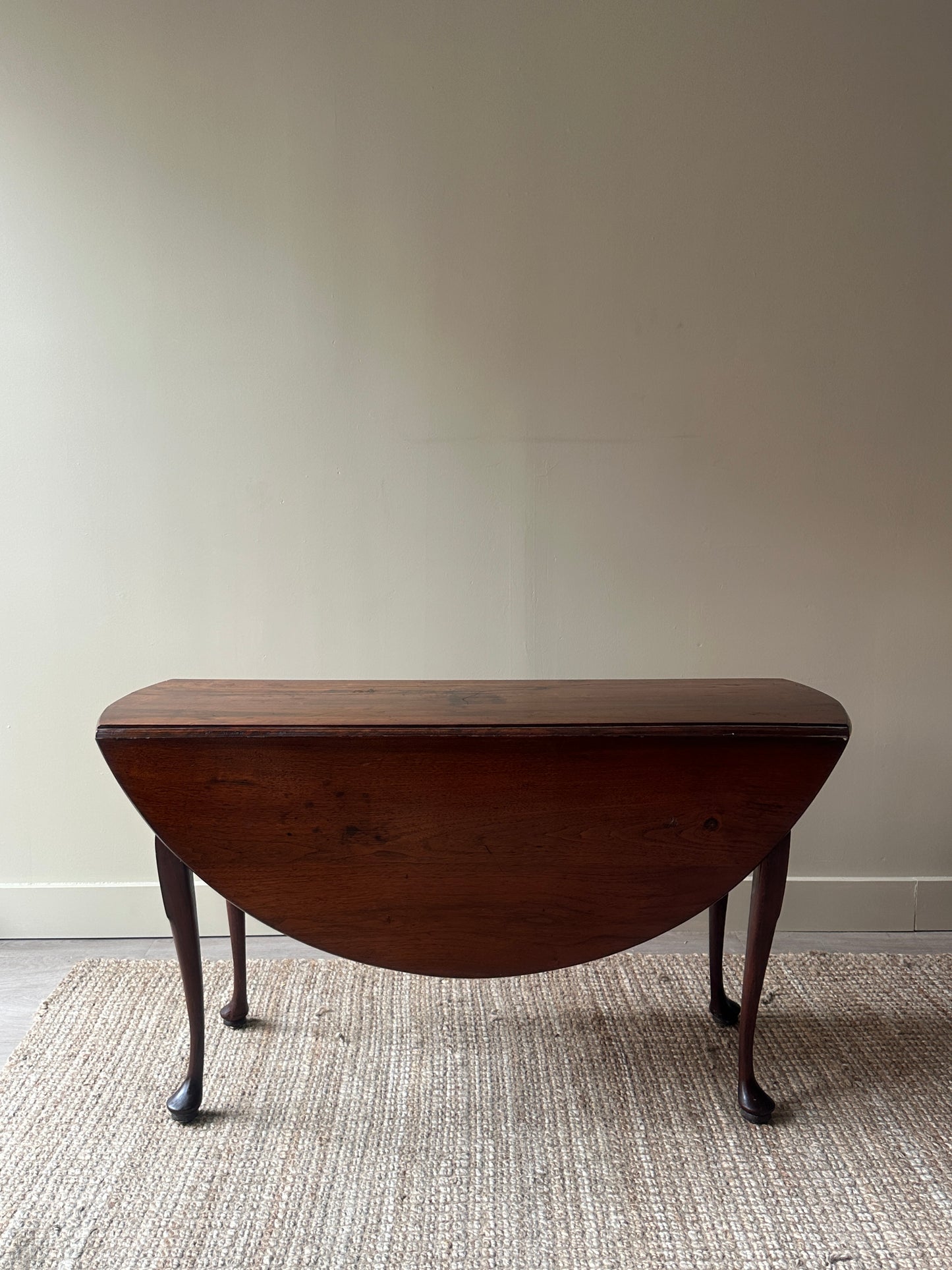 Queen Anne walnut drop leaf table
