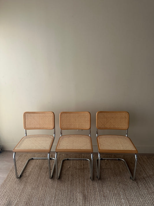 Three cesca chairs. Sold individually.