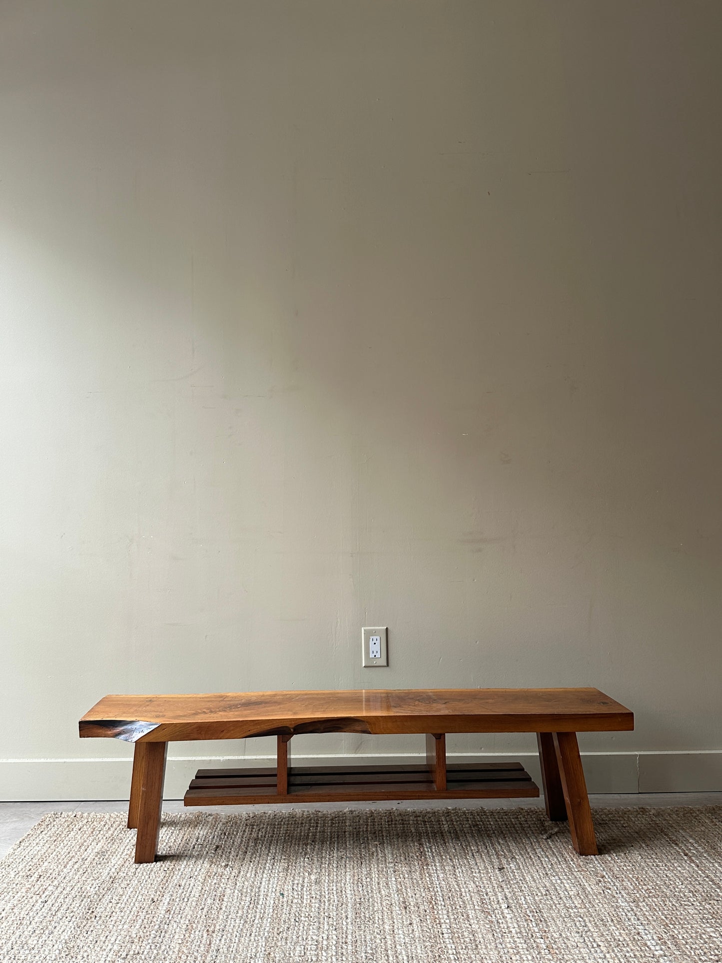 Walnut live edge bench