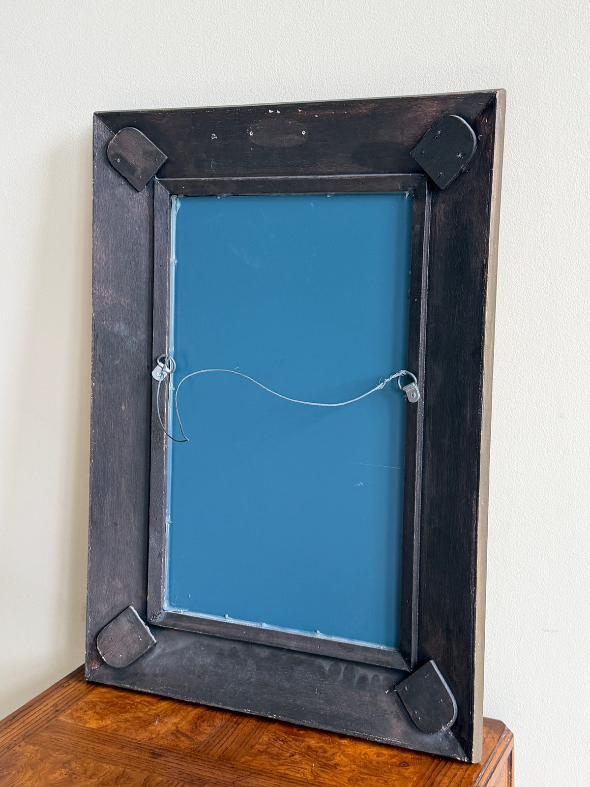 Reverse painted glass mirror