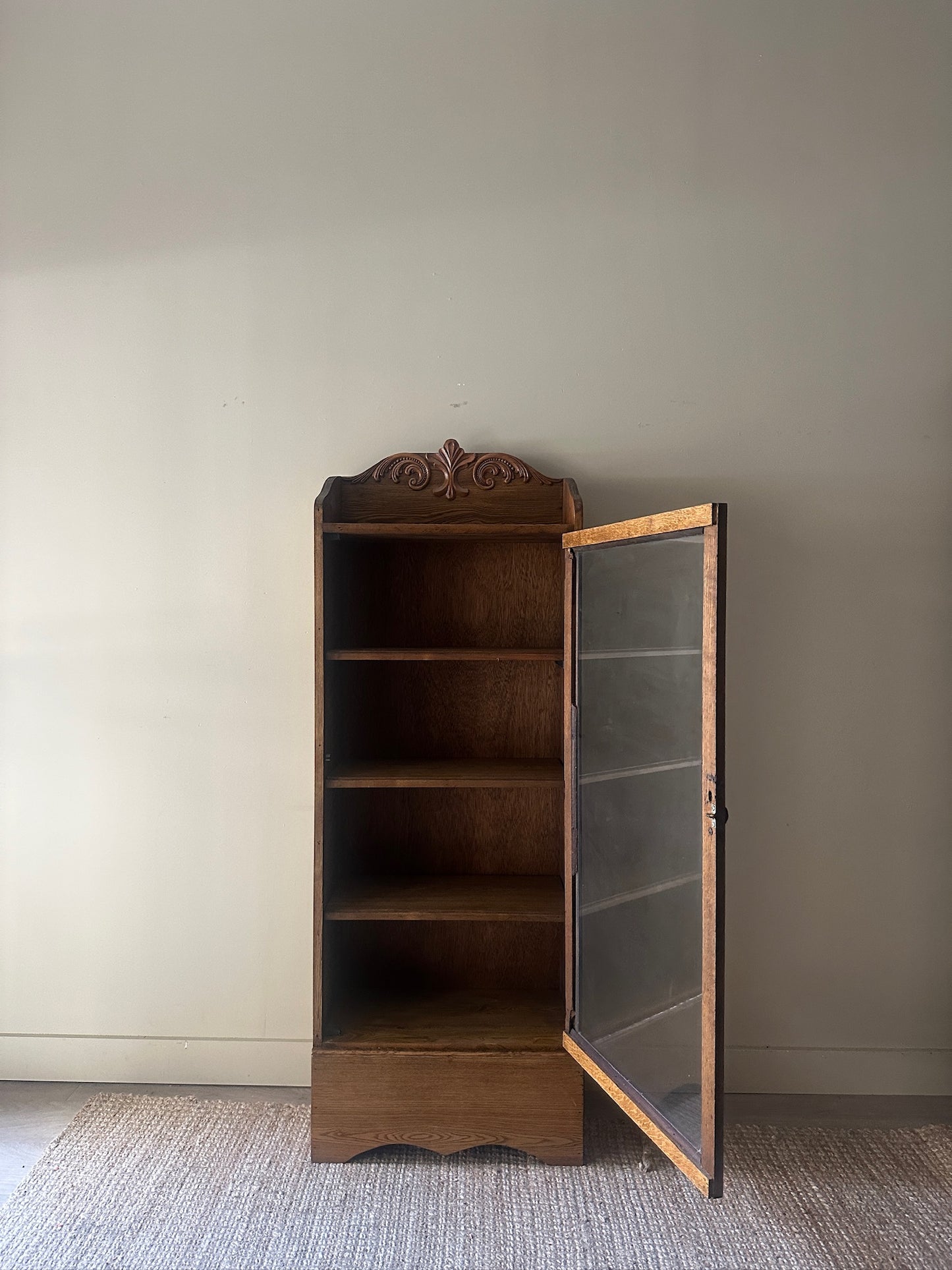 Oak glass display case