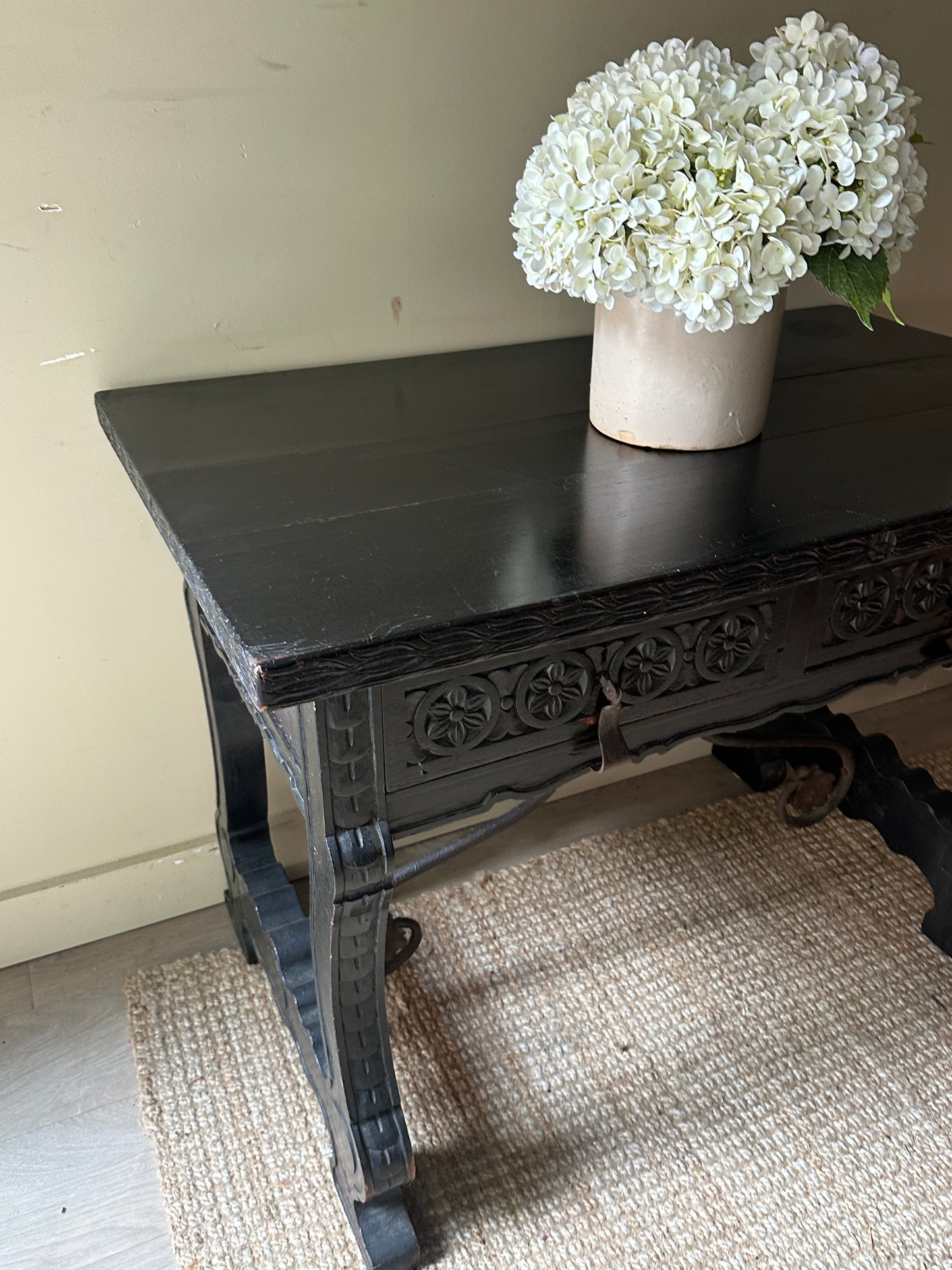 Carved library desk