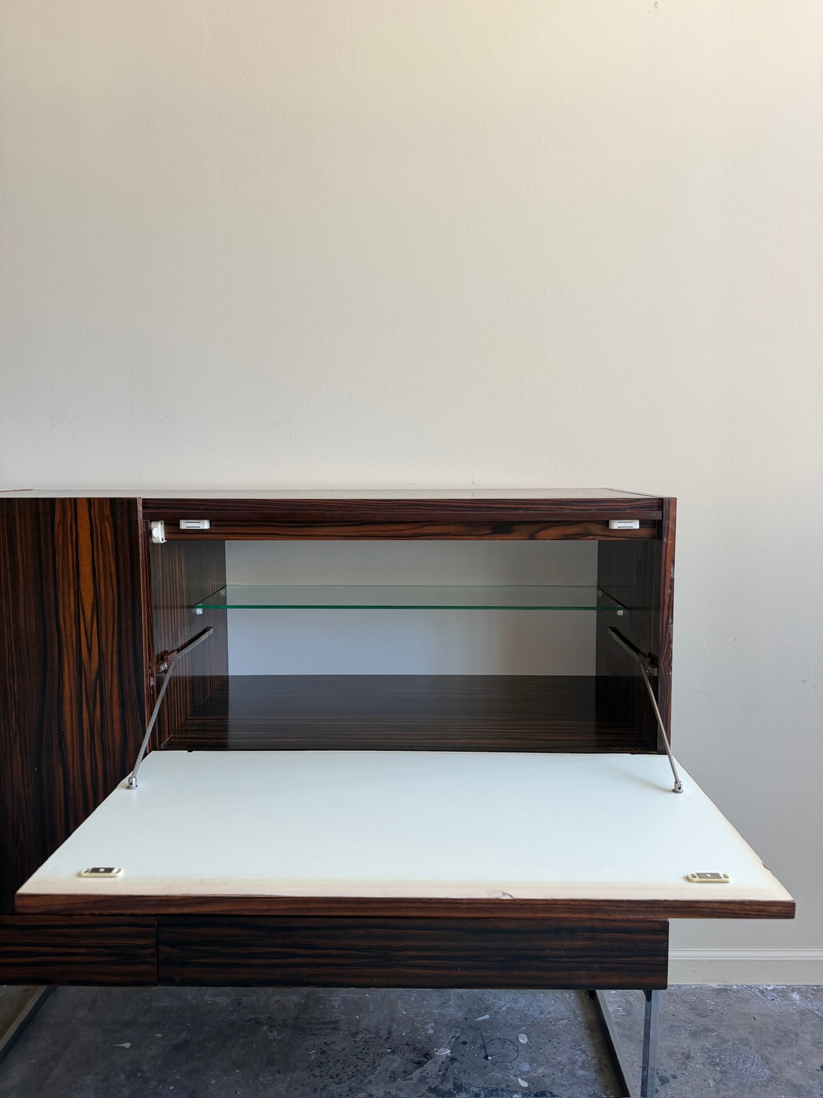Dutch rosewood bar cabinet