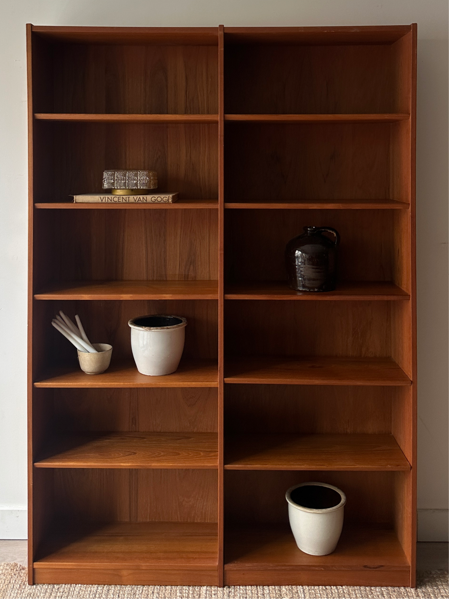 Teak shelves