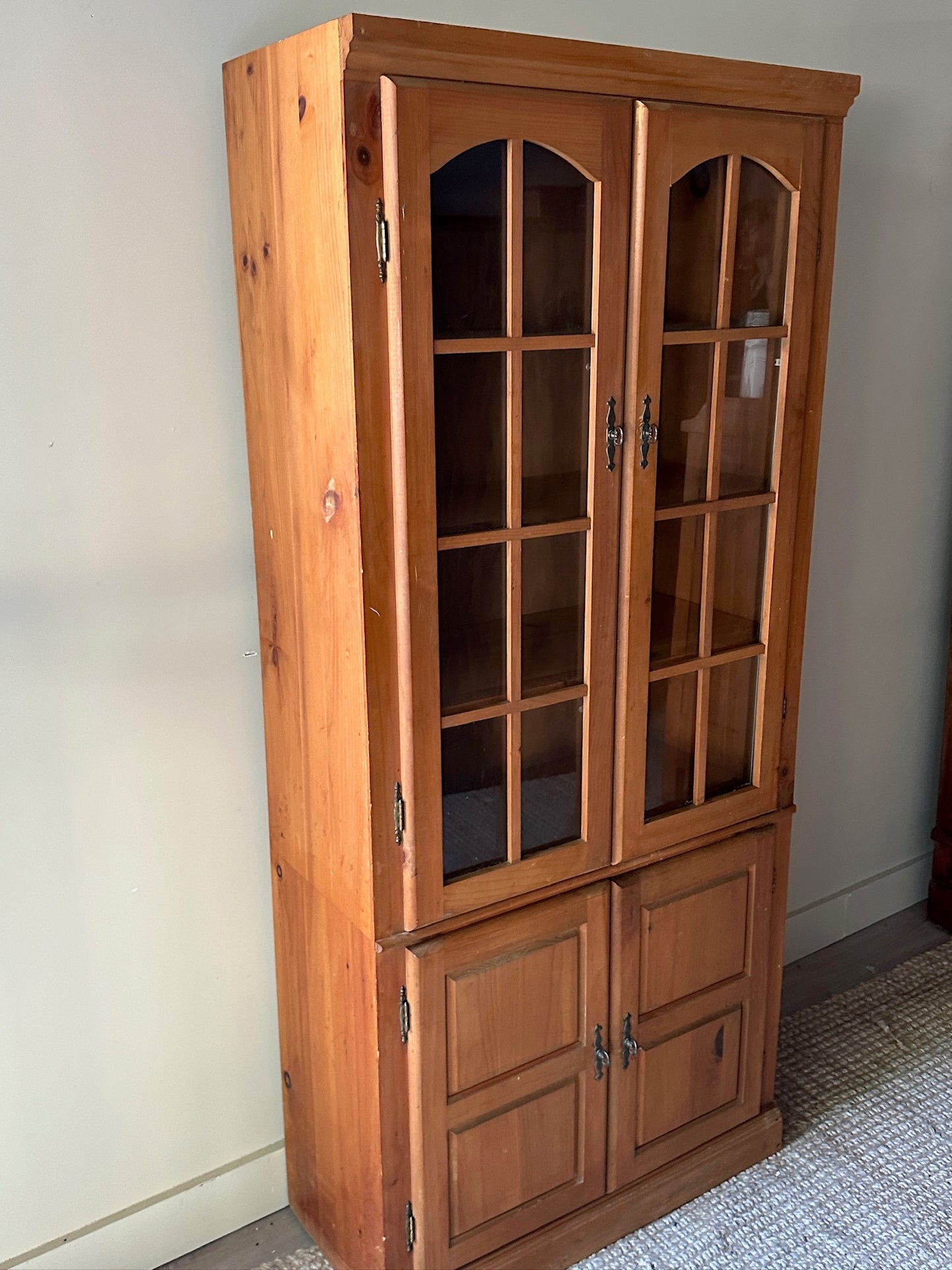 Pine Display Case Cupboard