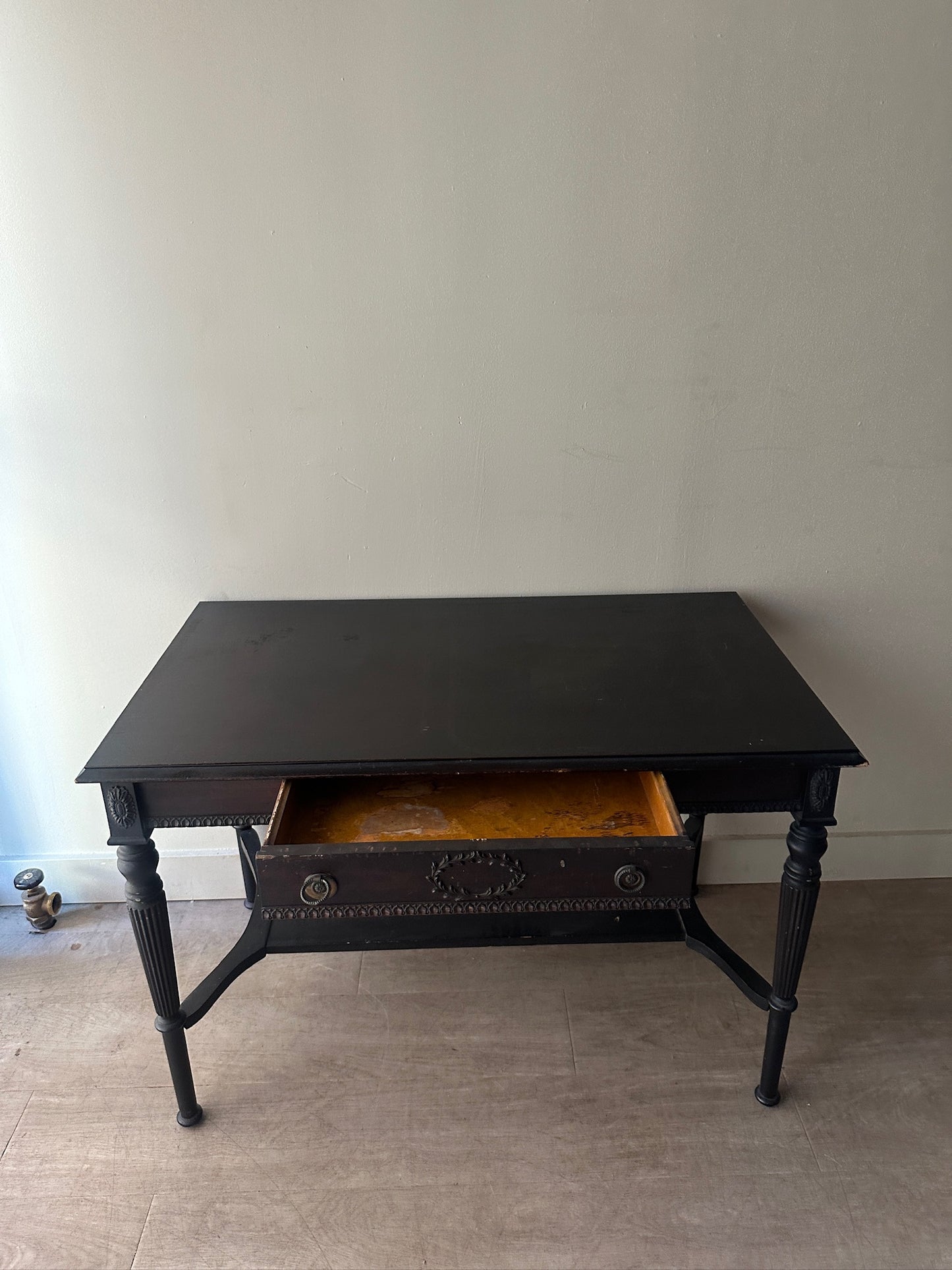 Black painted desk or console table