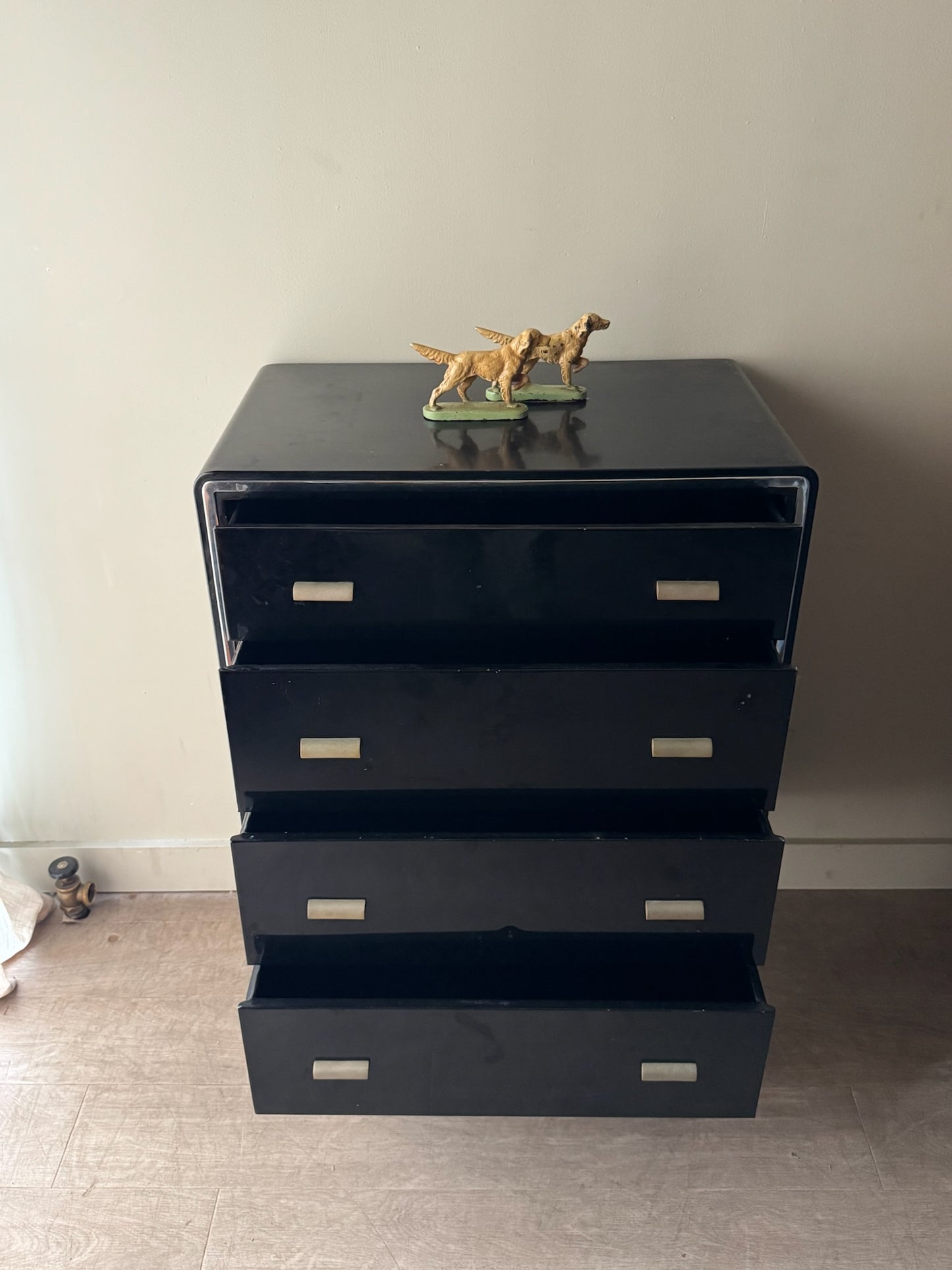 Norman Bel Geddes for Simmons steel tallboy dresser