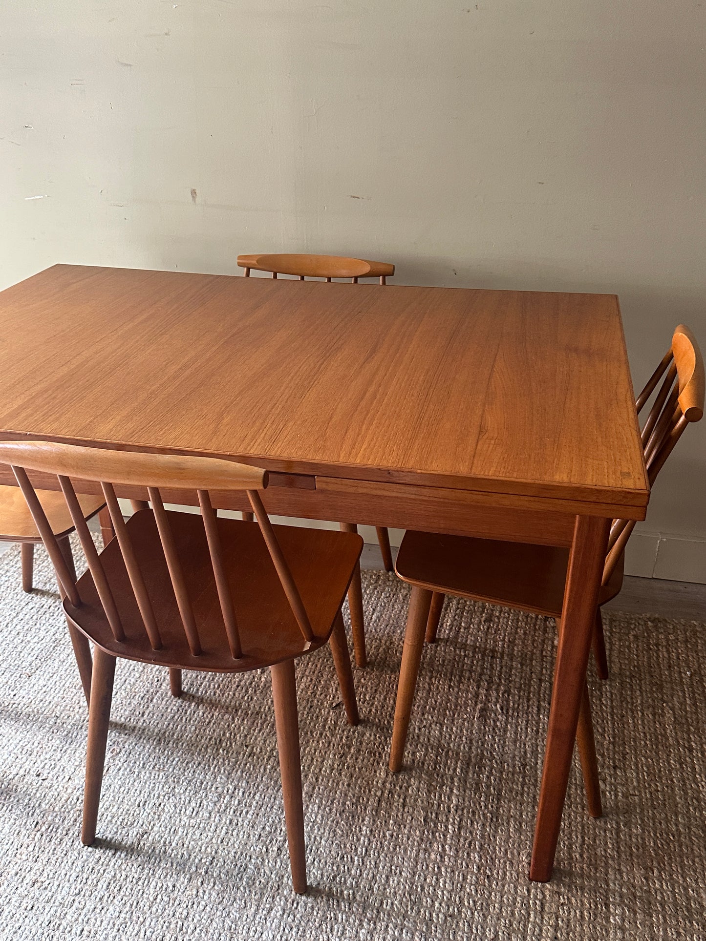 Teak extension dining table