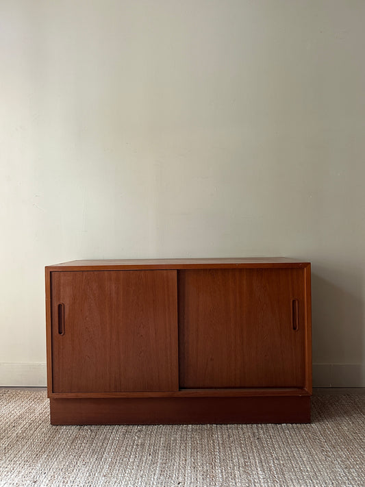 Teak sliding door cabinet