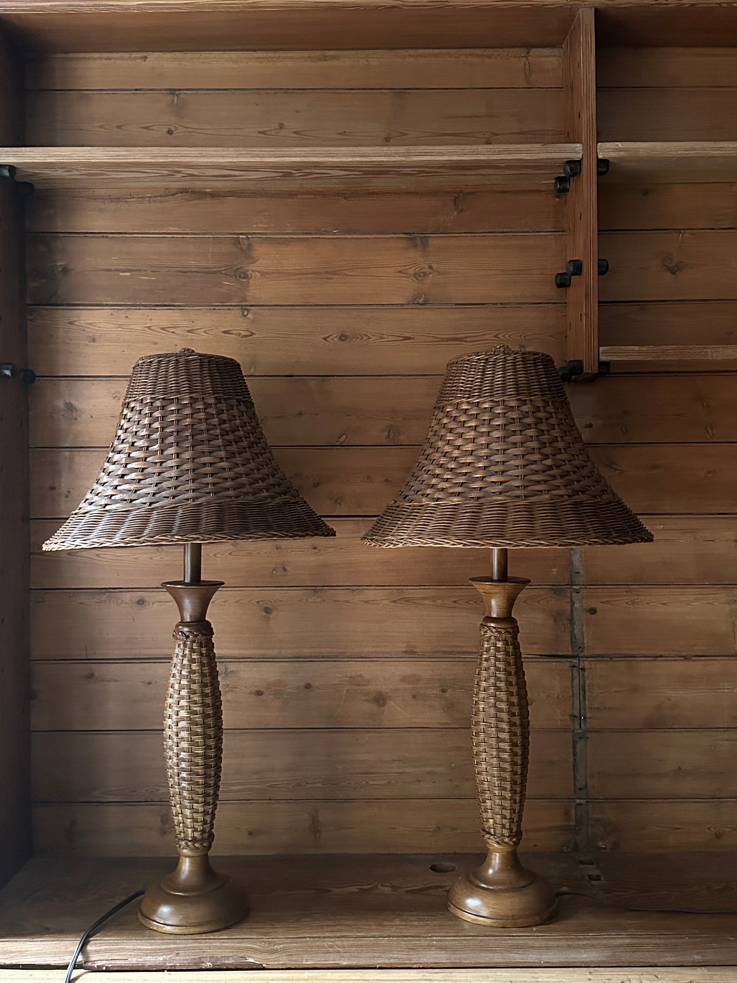 Wicker lamps. Sold separately.